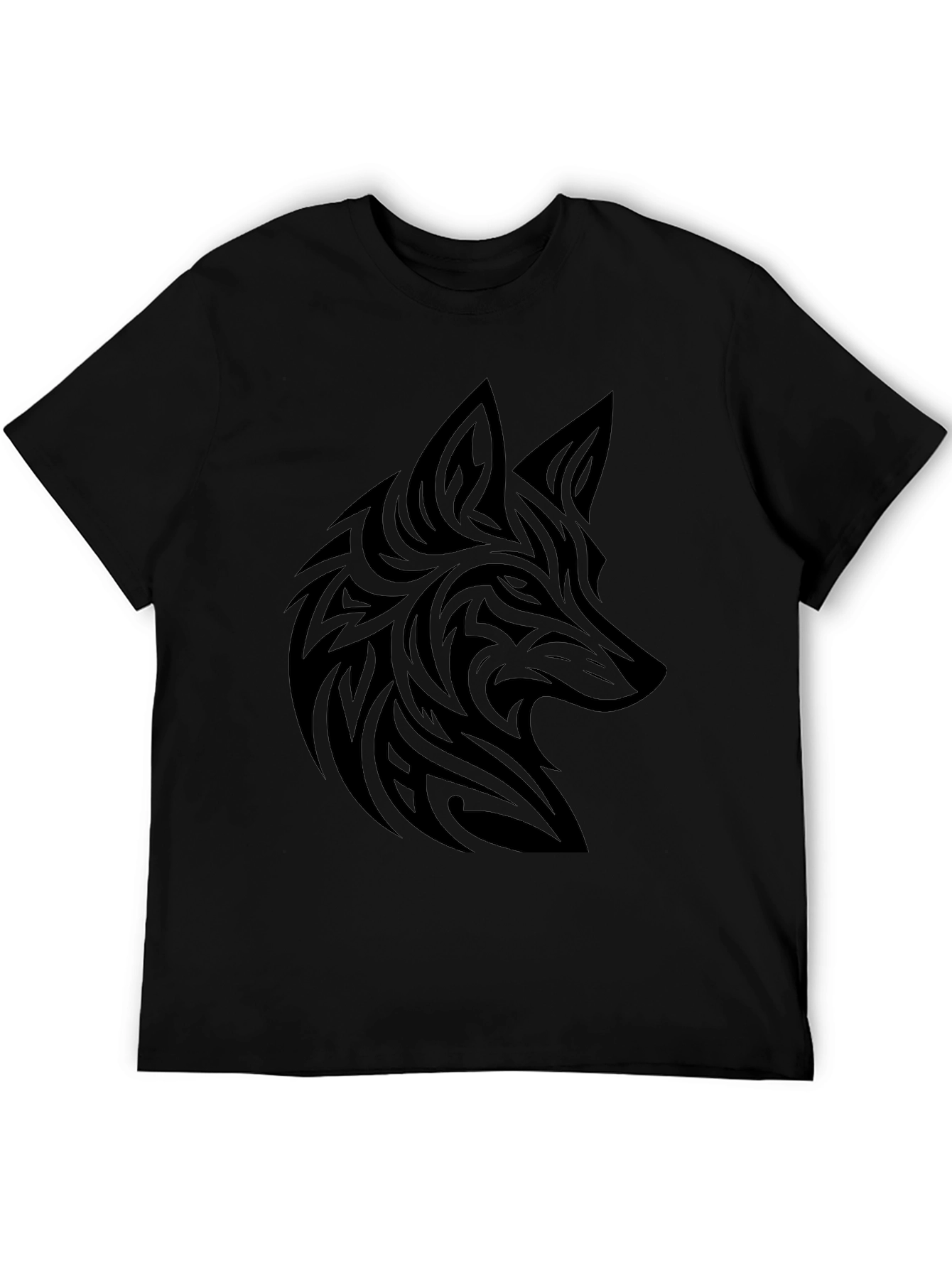 Tribal Fox Graphic Black T-Shirt