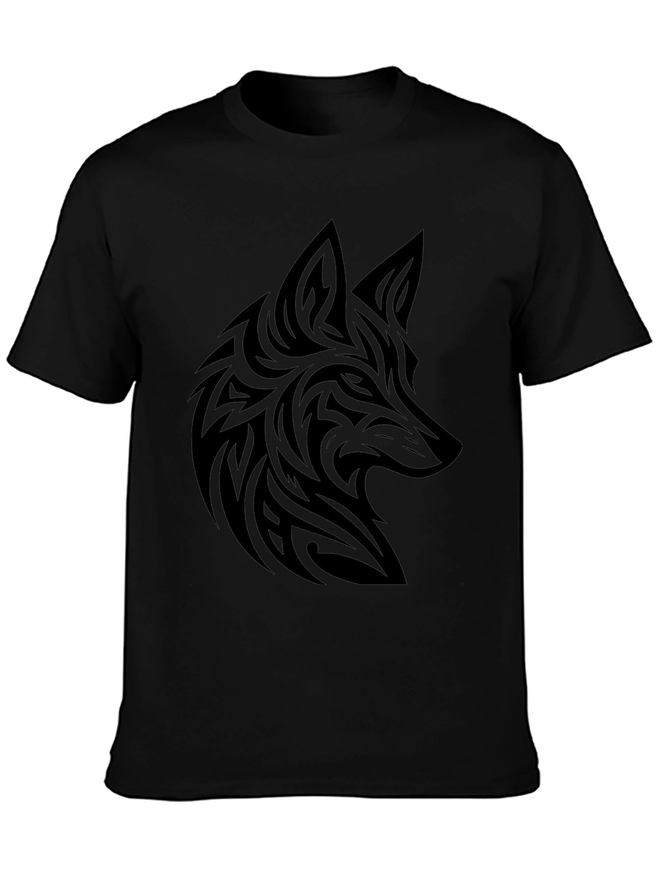 Tribal Fox Graphic Black T-Shirt