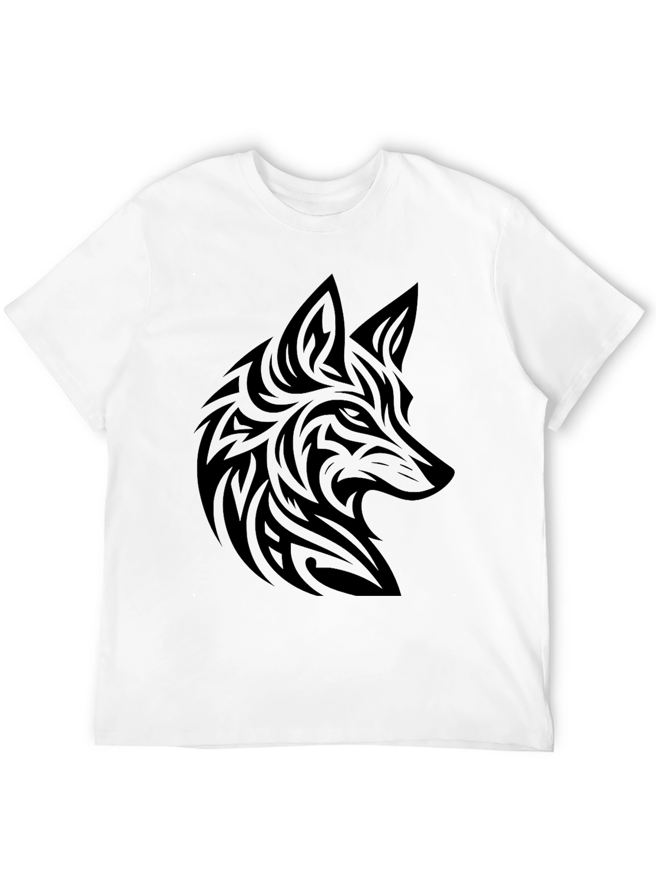 Tribal Fox Graphic Black T-Shirt