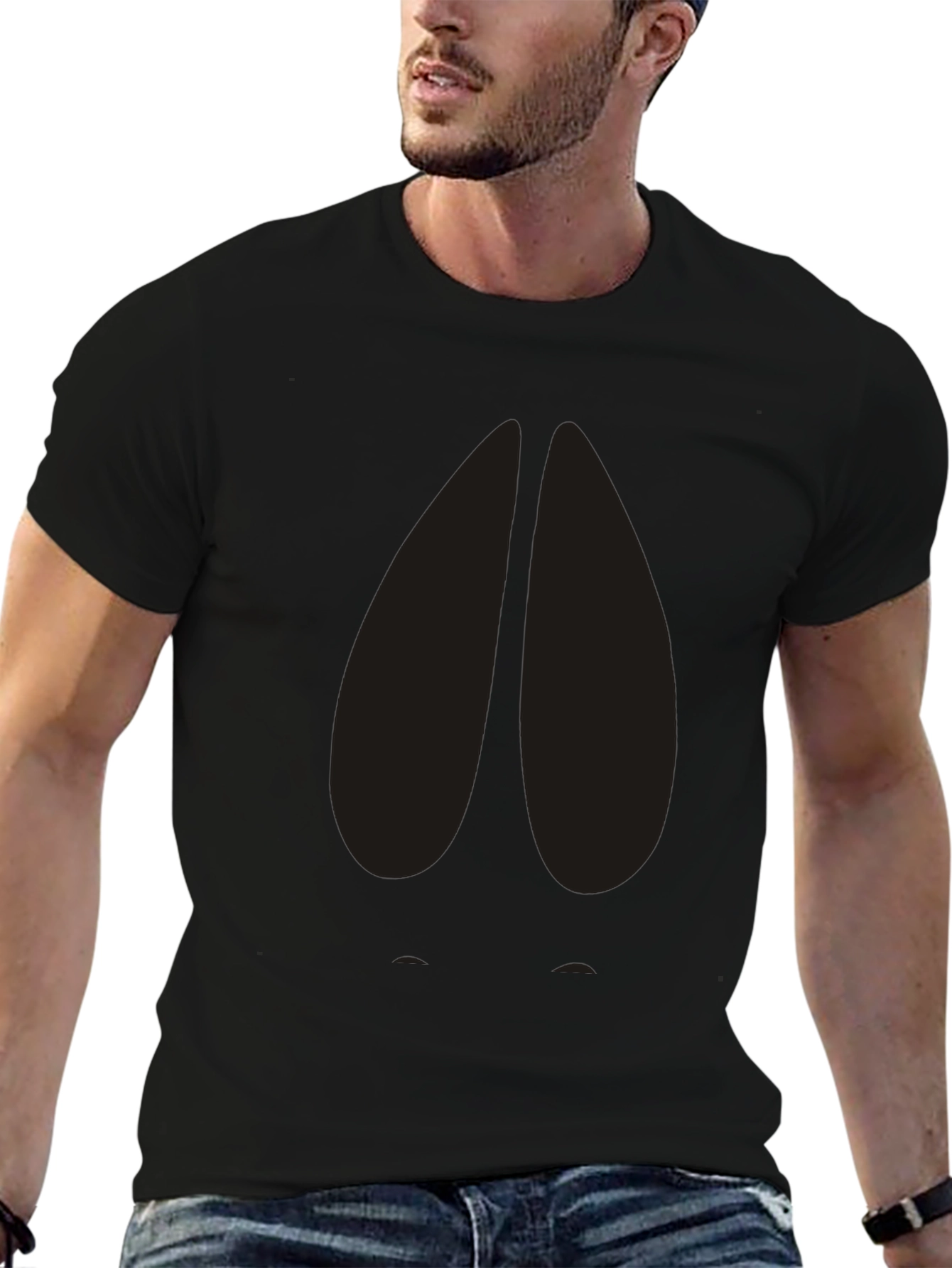 Cool Deer Hoof Print Black T-Shirt