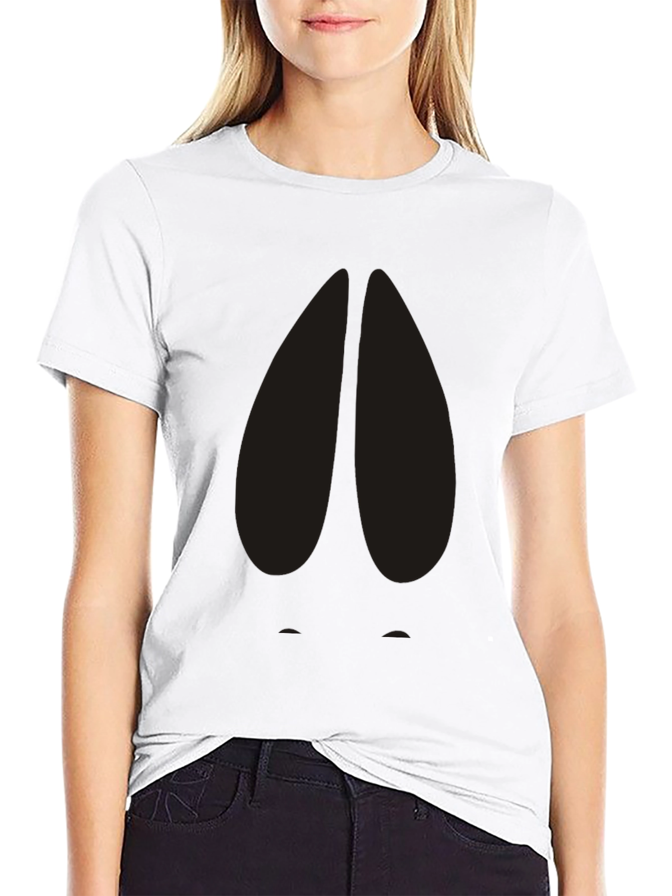 Cool Deer Hoof Print Black T-Shirt