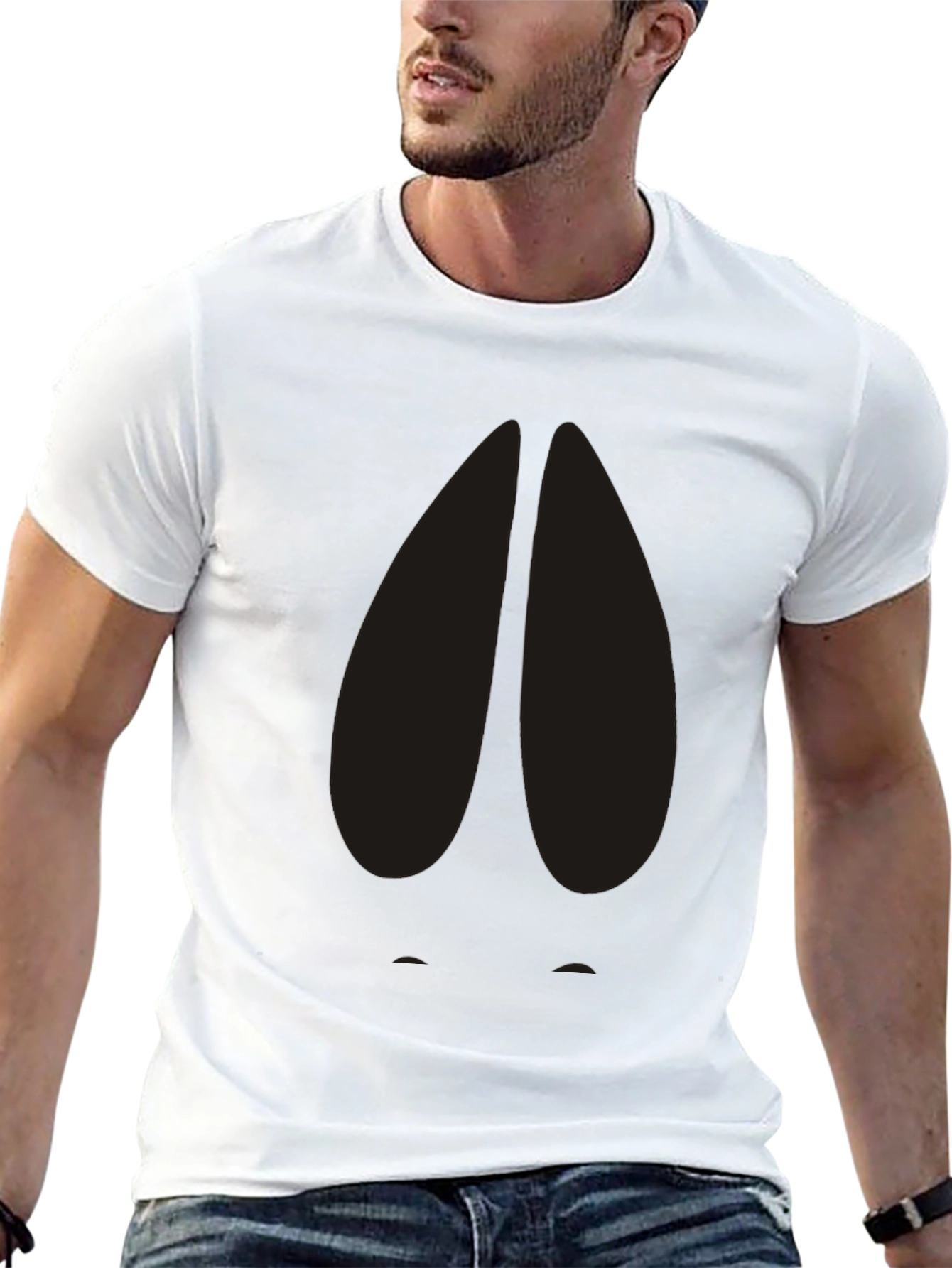 Cool Deer Hoof Print Black T-Shirt