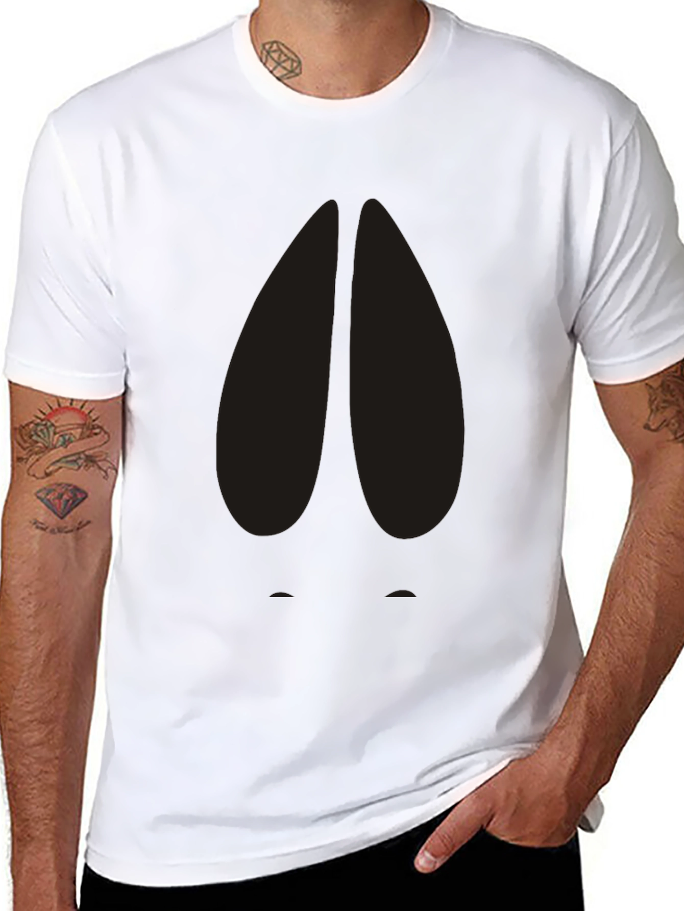 Cool Deer Hoof Print Black T-Shirt