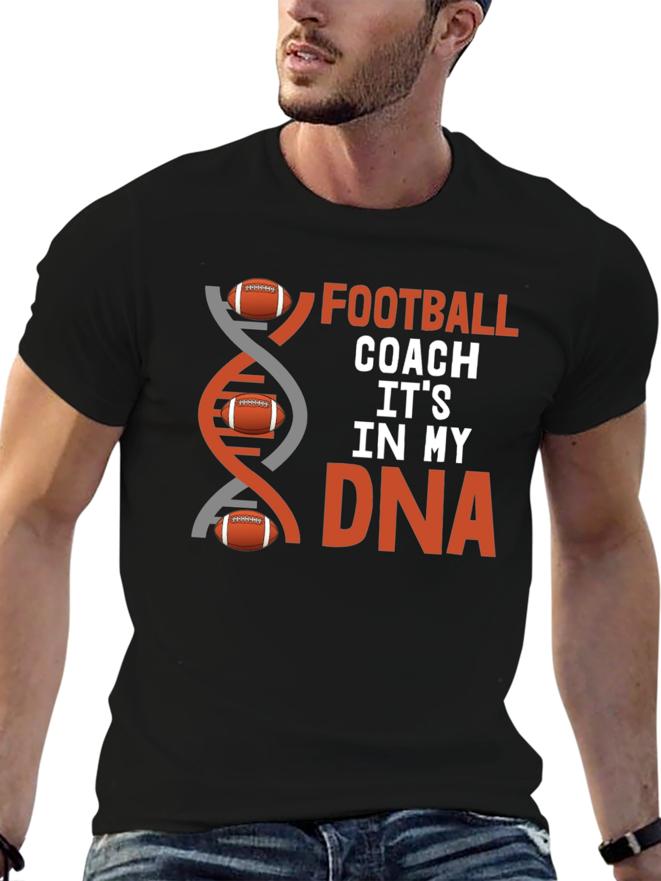 Football Coach DNA T-Shirt - Gridiron Passion