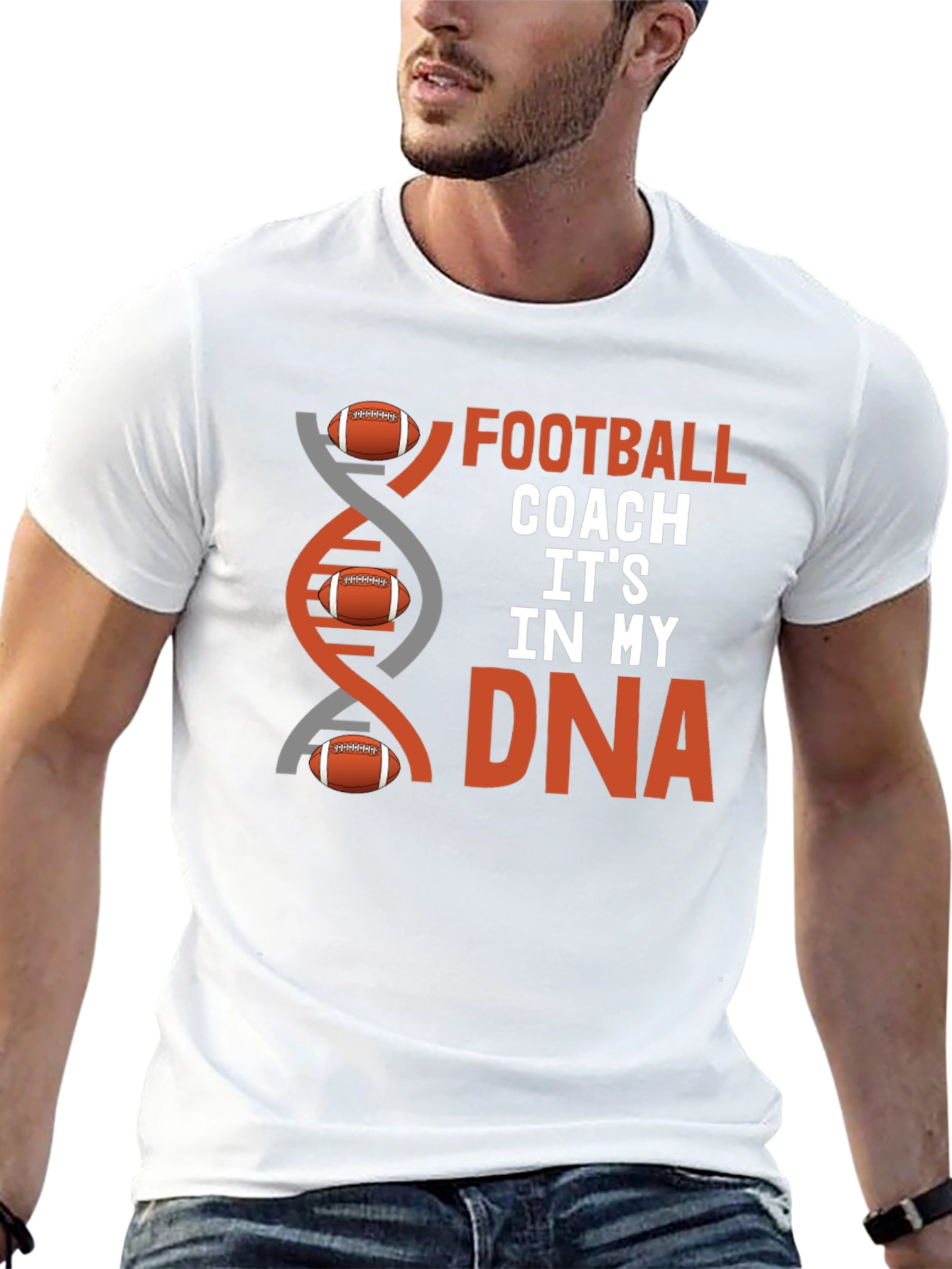 Football Coach DNA T-Shirt - Gridiron Passion