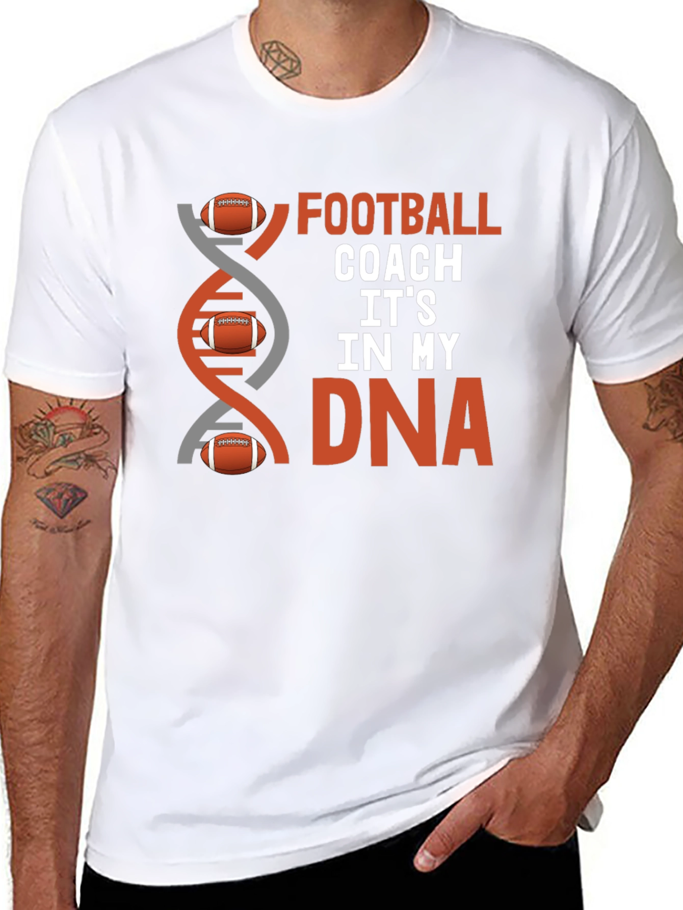 Football Coach DNA T-Shirt - Gridiron Passion