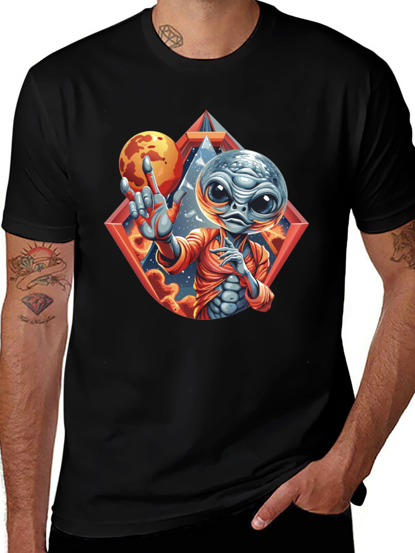 Alien Graphic Tee - Outer Space Design