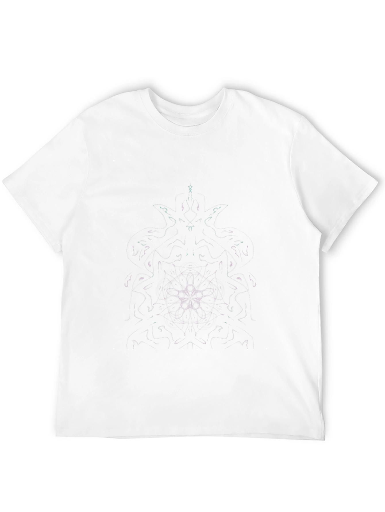Mens Black Graphic Tee - Abstract Floral Print