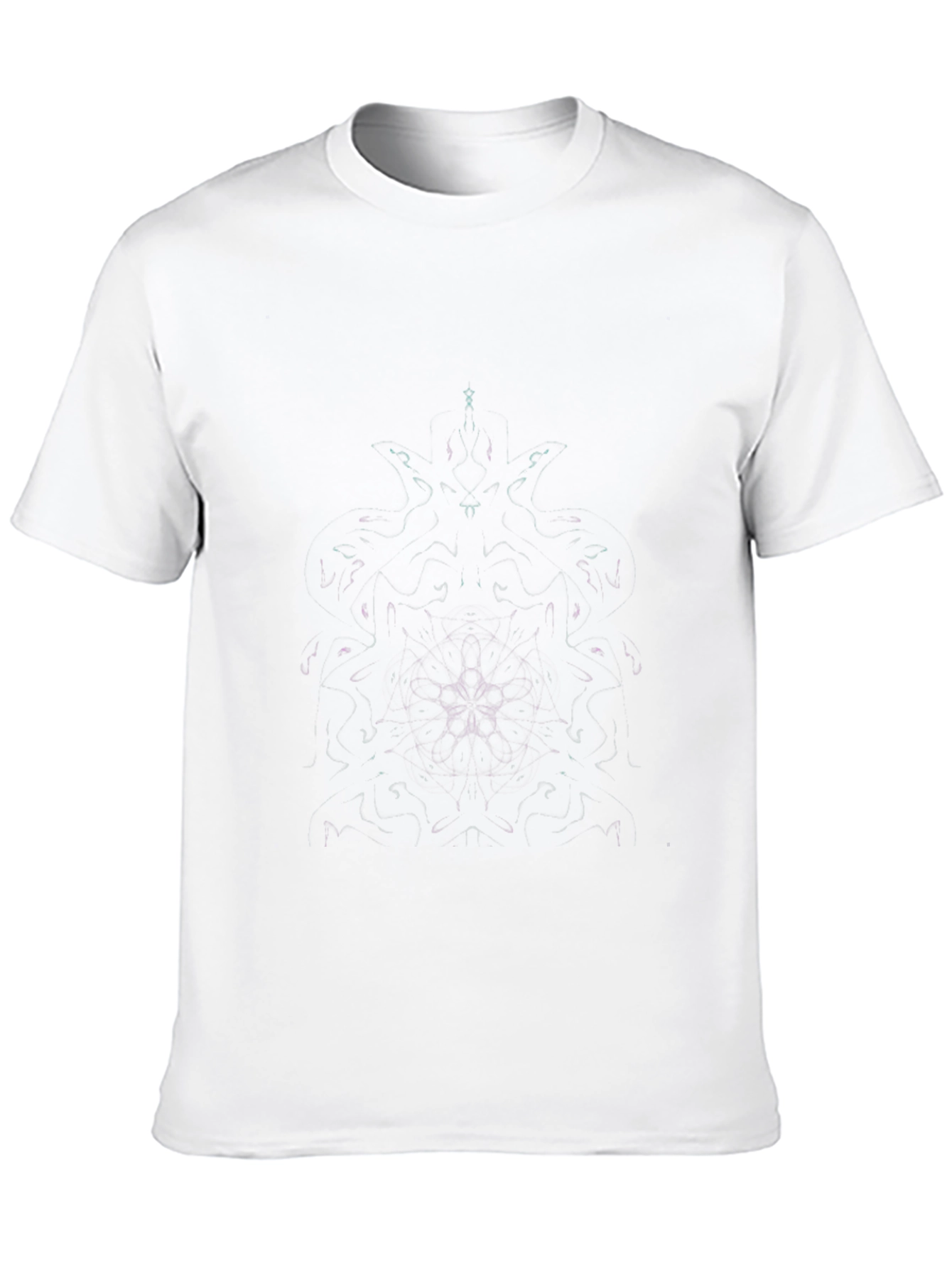 Mens Black Graphic Tee - Abstract Floral Print