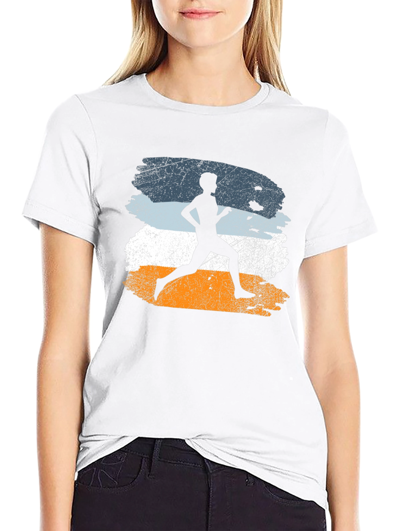 Retro Runner Graphic Tee - Black Athletic Shirt