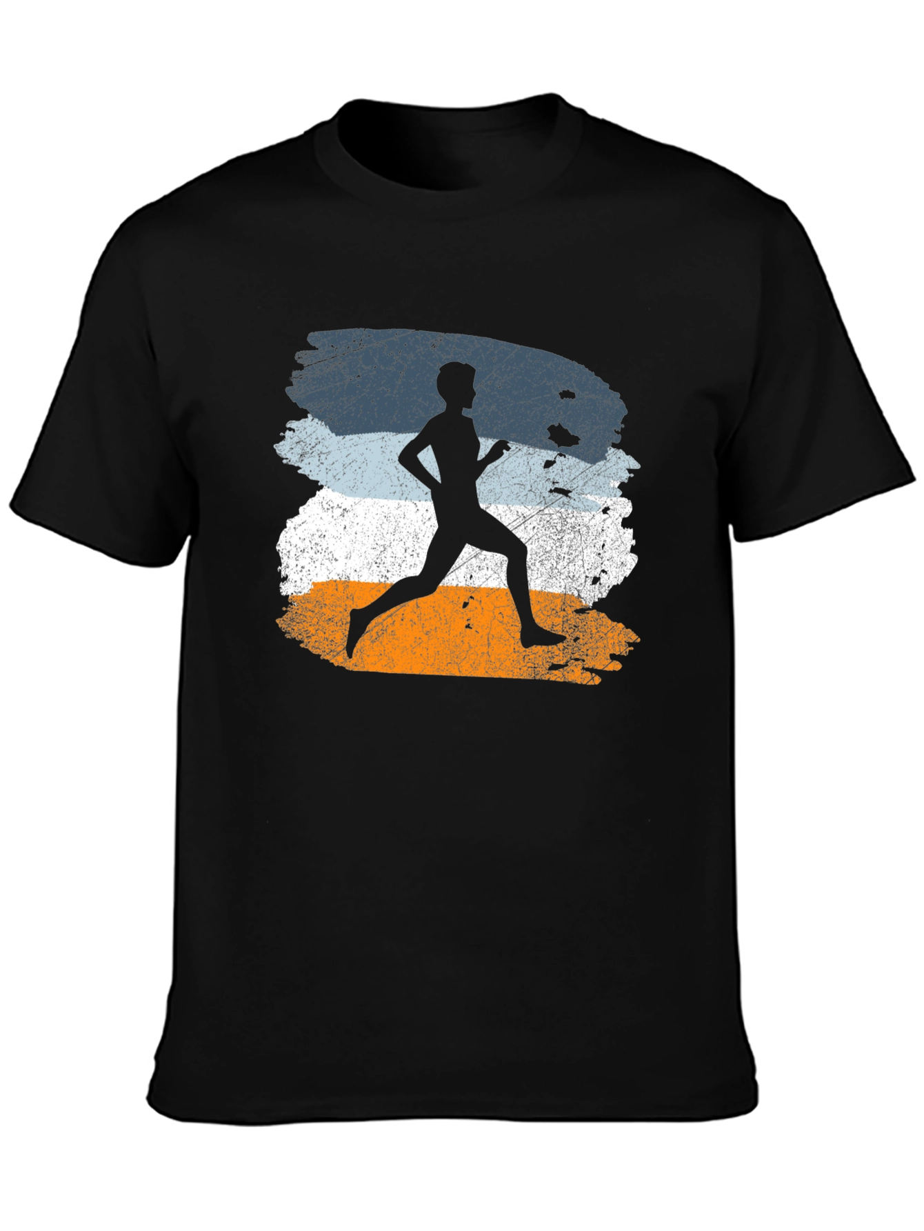 Retro Runner Graphic Tee - Black Athletic Shirt