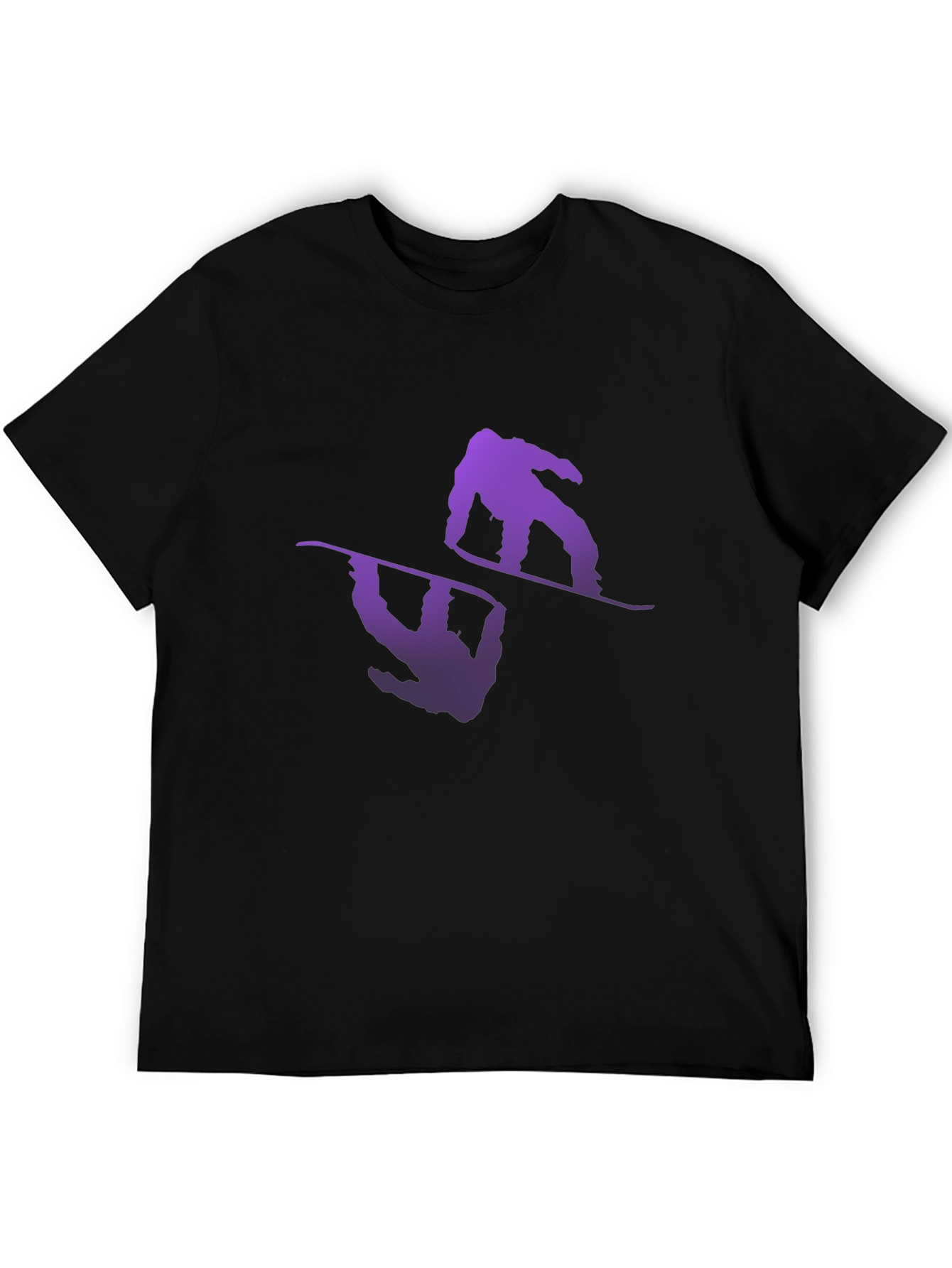 Snowboarder Reflection Graphic Tee - Black
