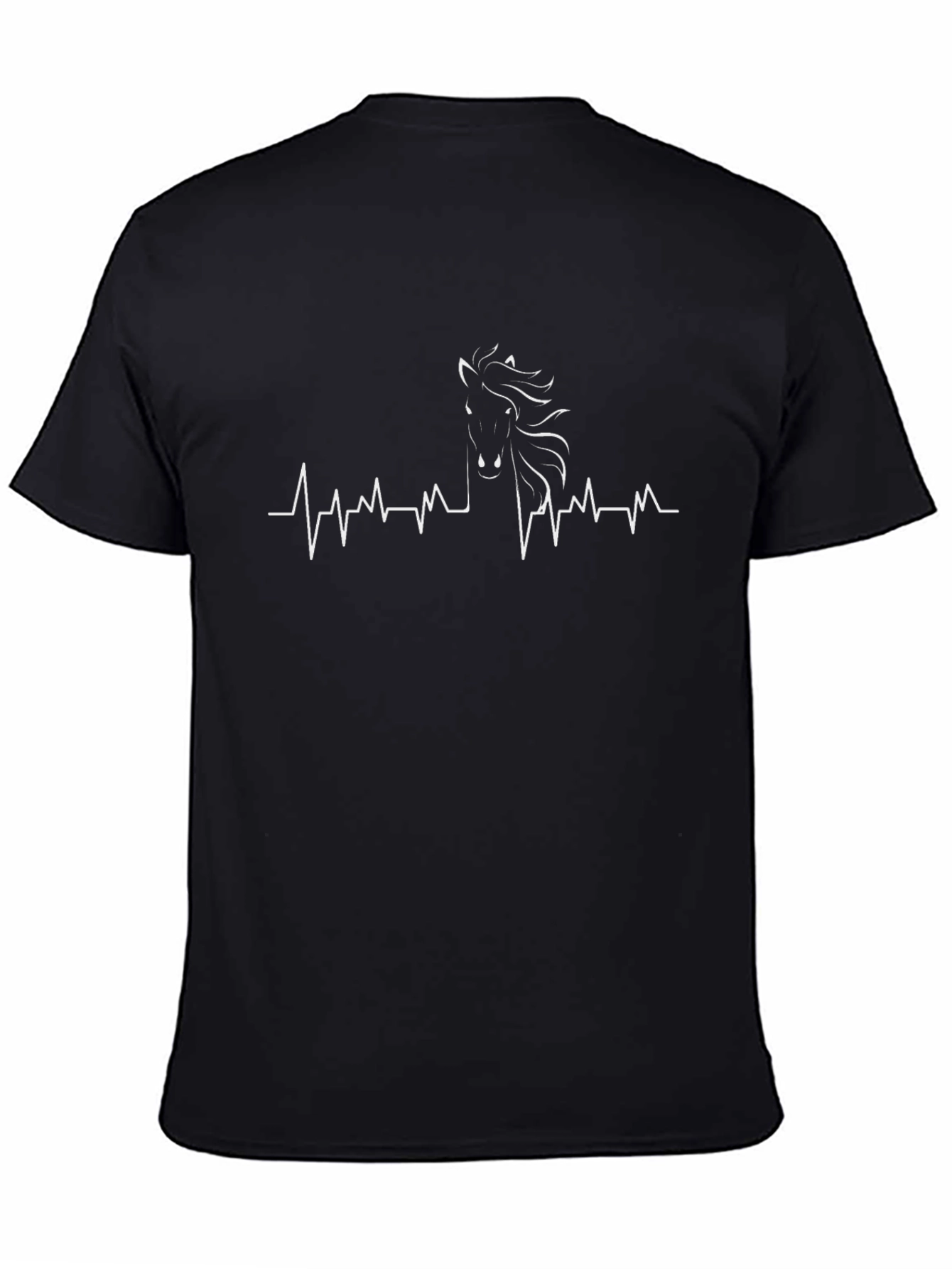 Horse Heartbeat T-Shirt - Black Graphic Tee