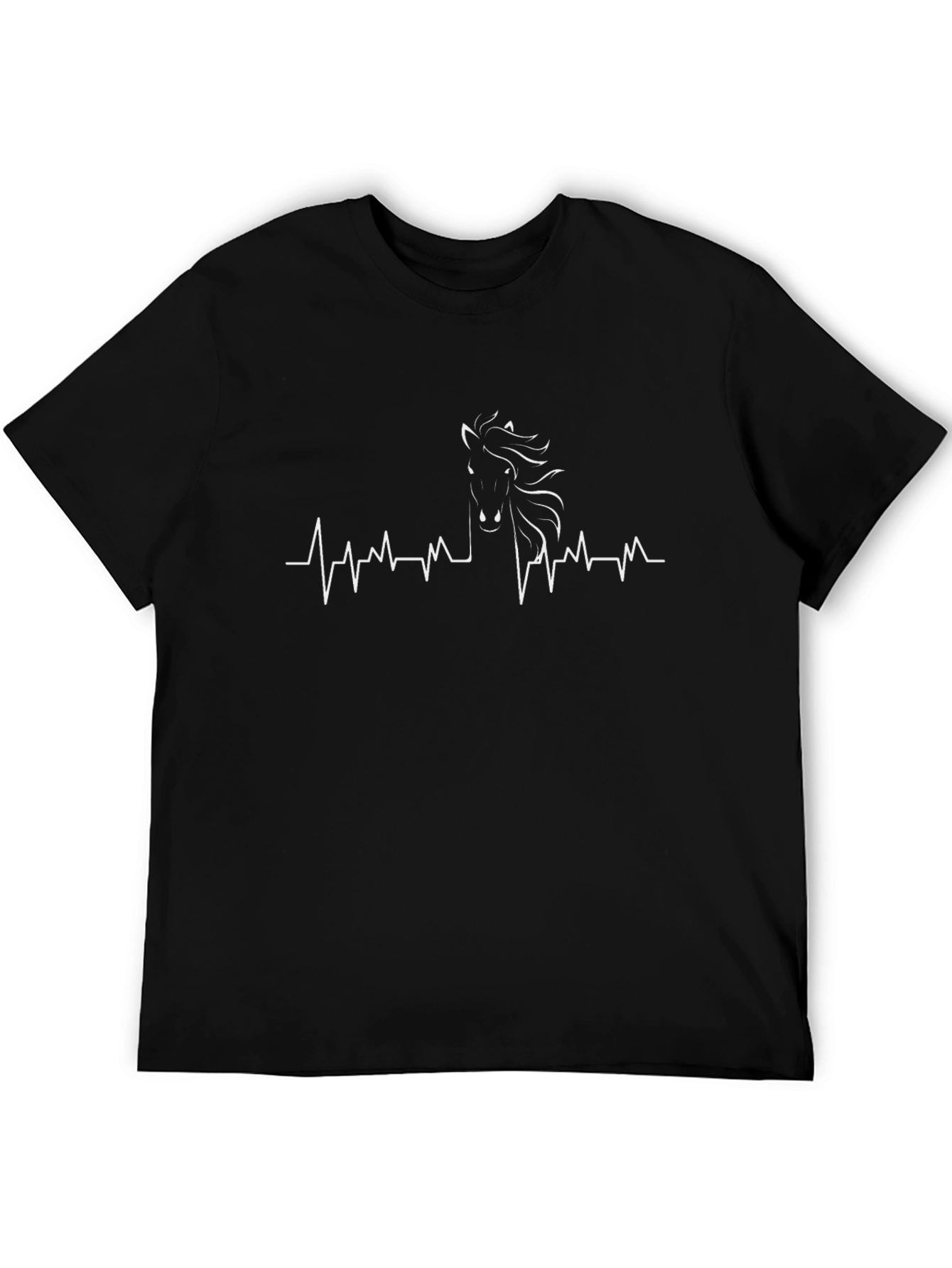 Horse Heartbeat T-Shirt - Black Graphic Tee