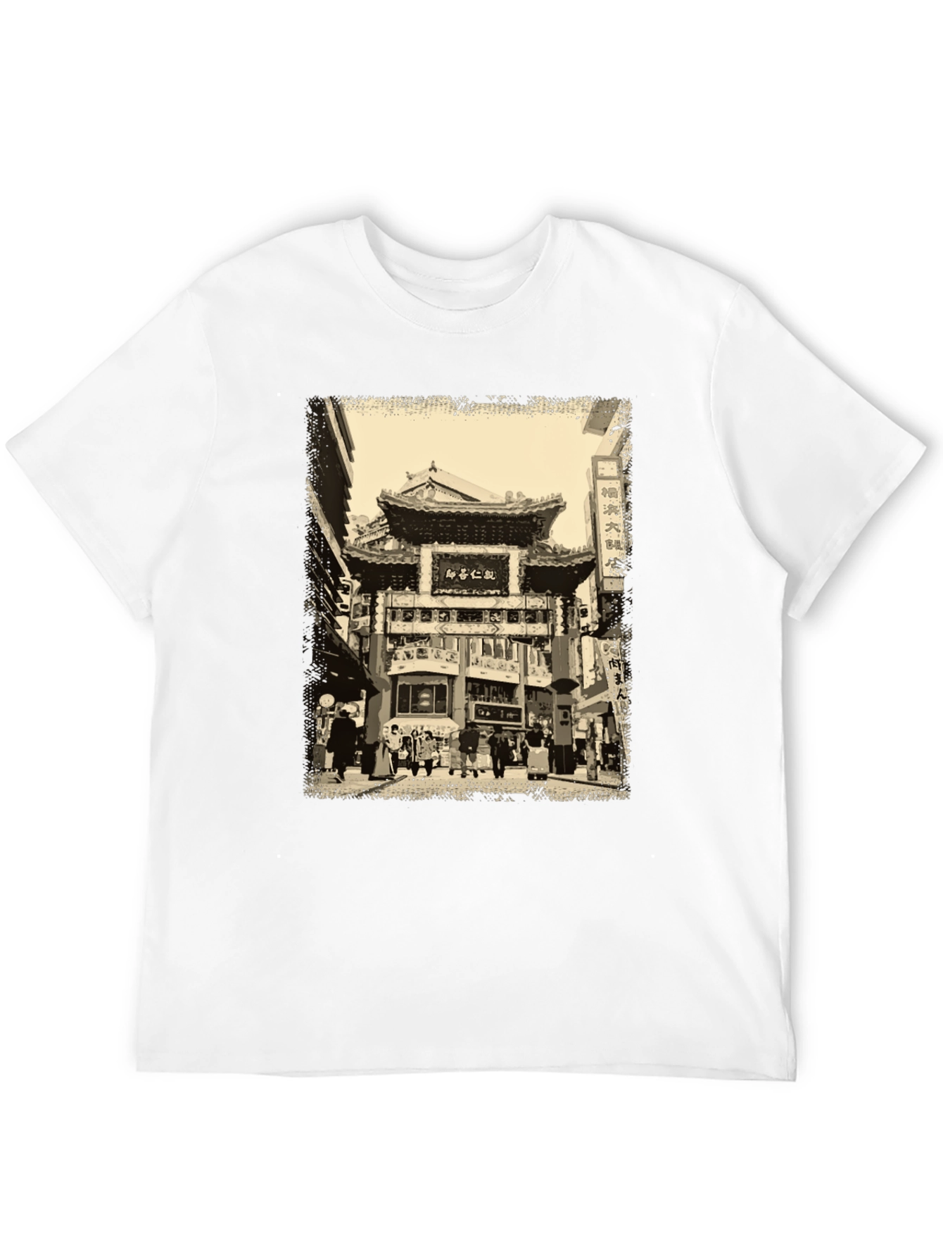 Urban Scene Graphic Tee - Black Cotton