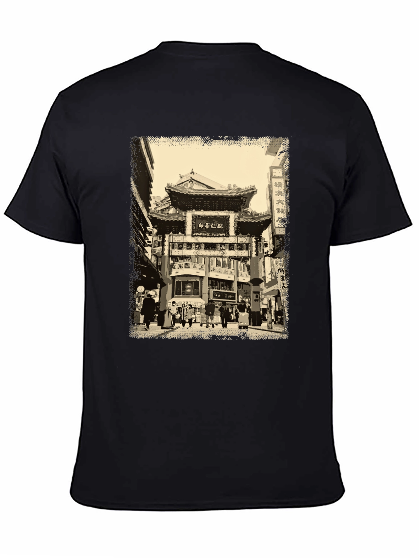 Urban Scene Graphic Tee - Black Cotton
