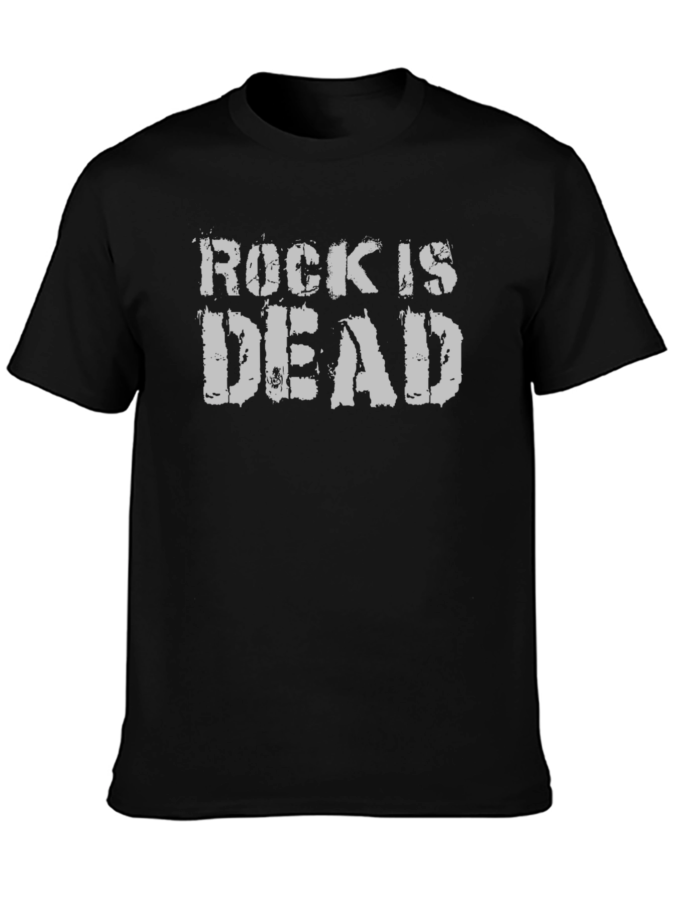 Rock Is Dead Graphic Tee - Black Cotton T-Shirt
