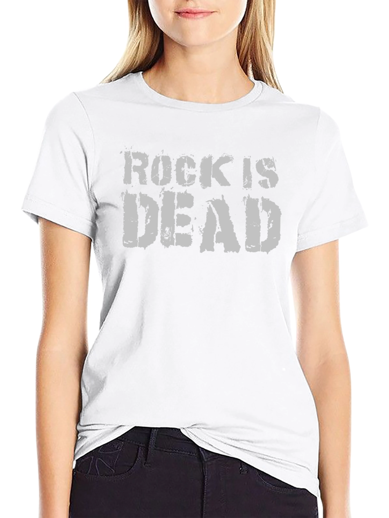 Rock Is Dead Graphic Tee - Black Cotton T-Shirt