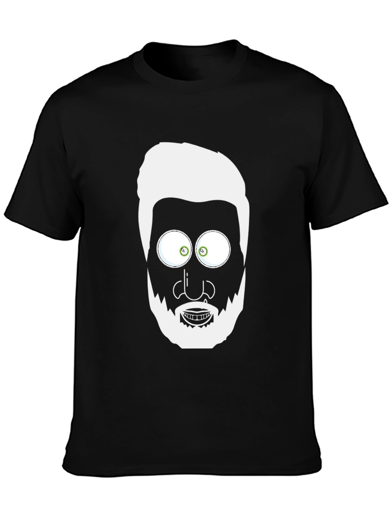Cartoon Face Graphic T-Shirt - Mens Black Tee