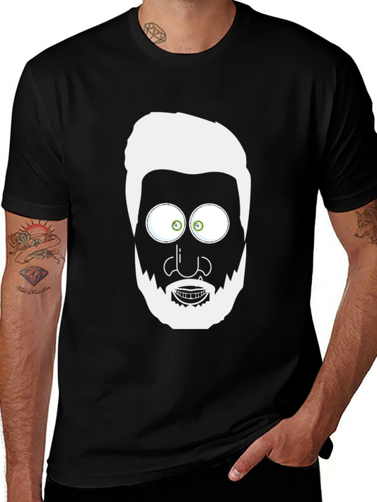 Cartoon Face Graphic T-Shirt - Mens Black Tee