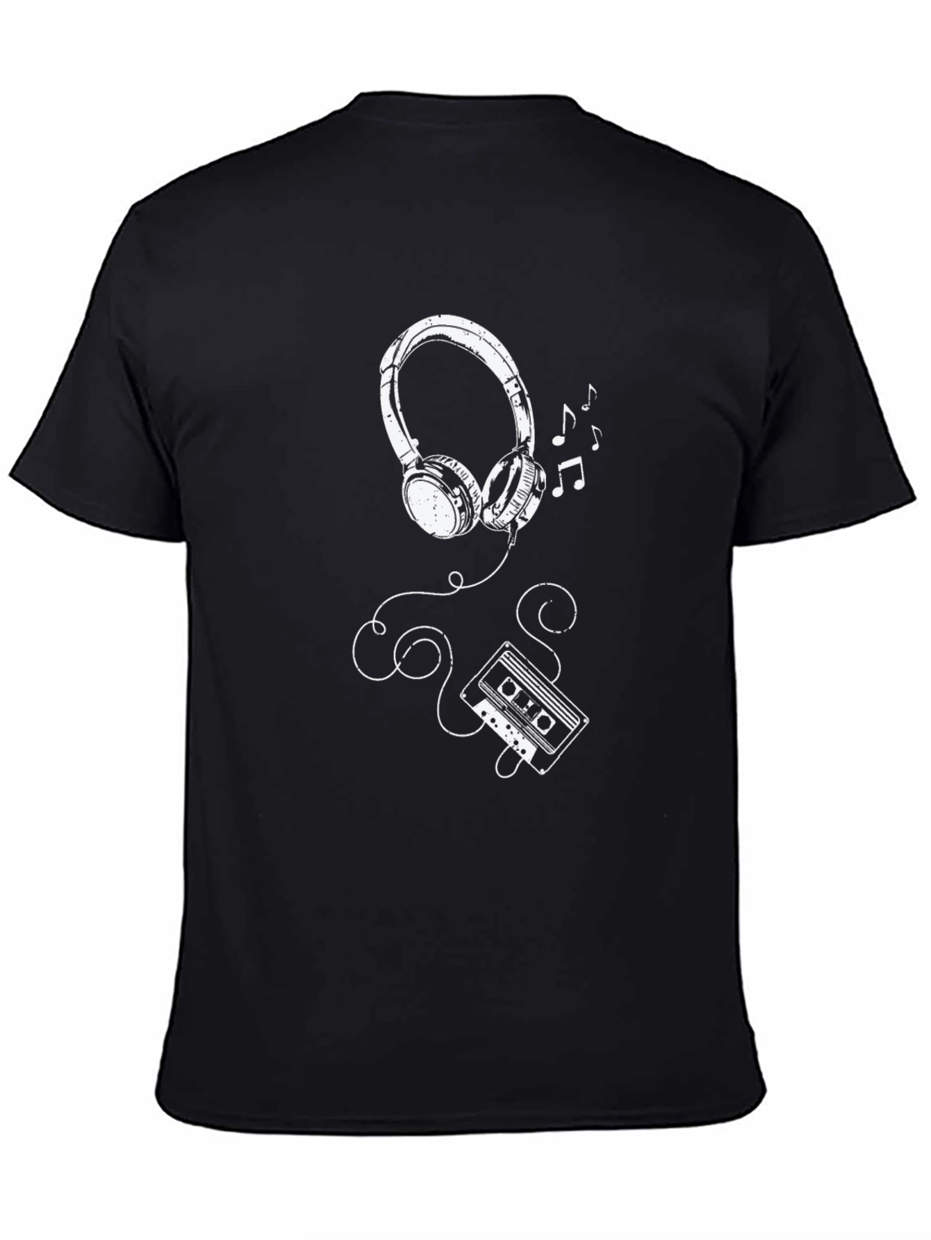 Retro Music T-Shirt - Headphones & Cassette Design