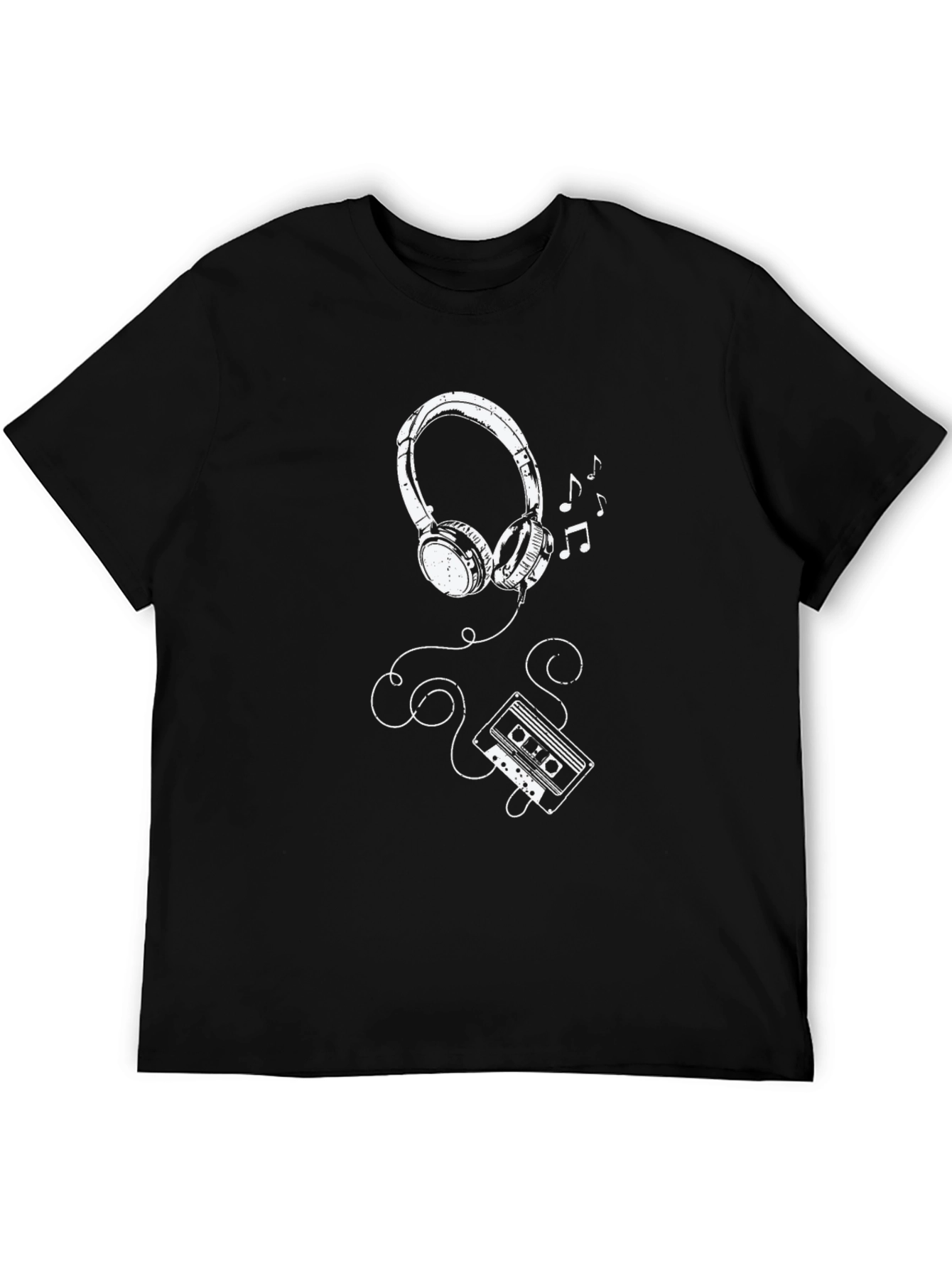 Retro Music T-Shirt - Headphones & Cassette Design