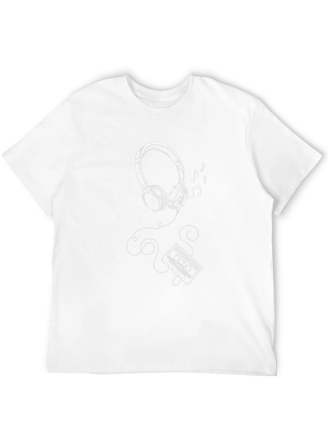Retro Music T-Shirt - Headphones & Cassette Design