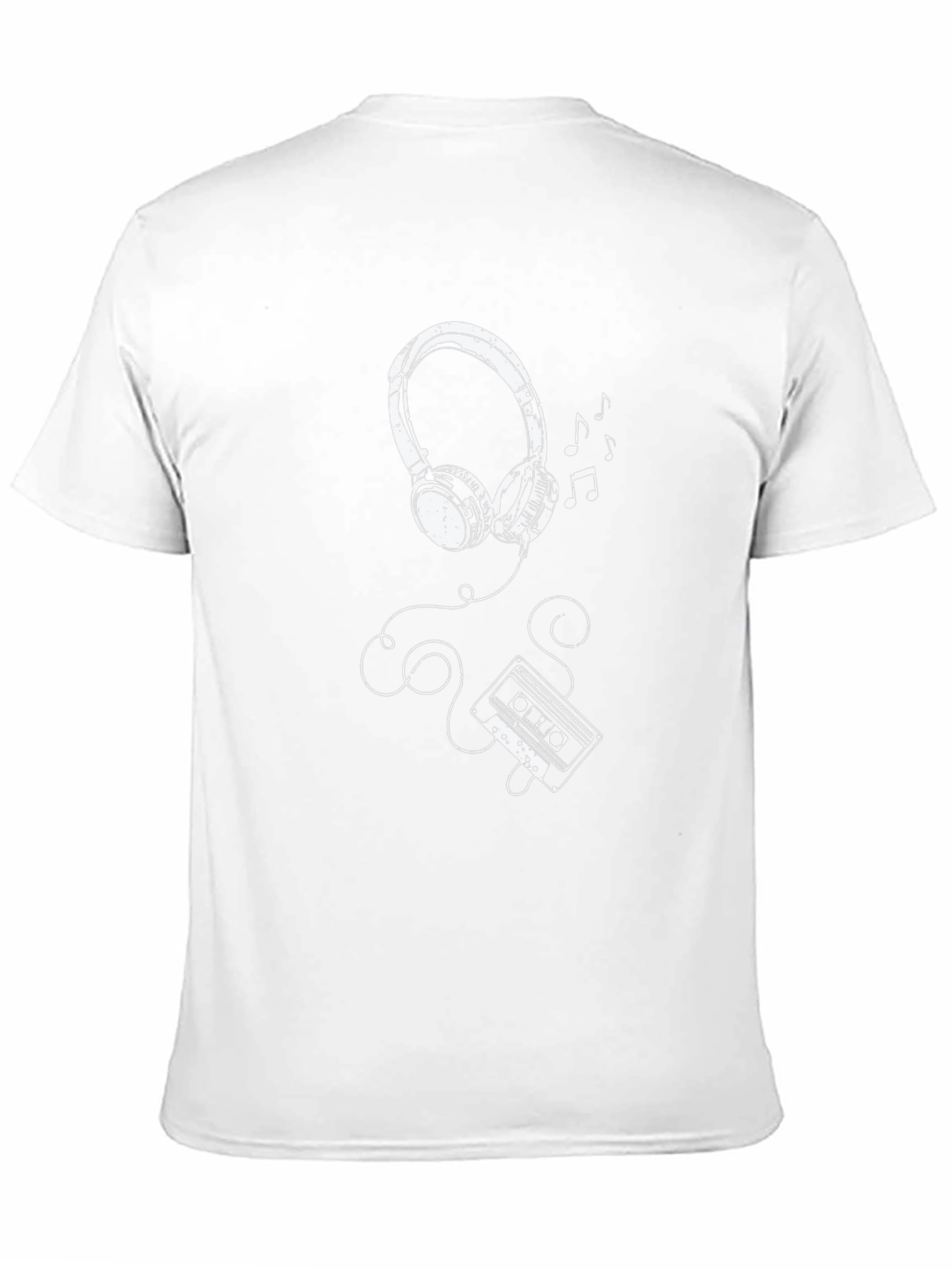 Retro Music T-Shirt - Headphones & Cassette Design