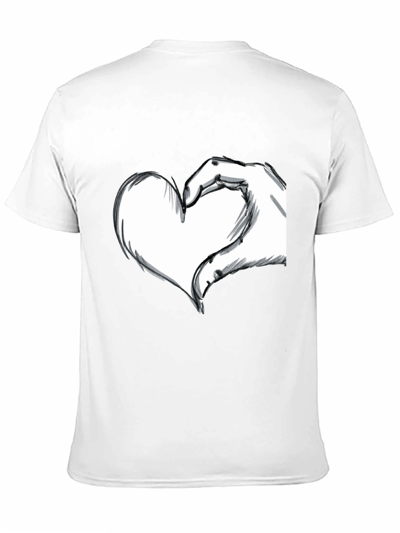 Hand Heart Graphic Black T-Shirt