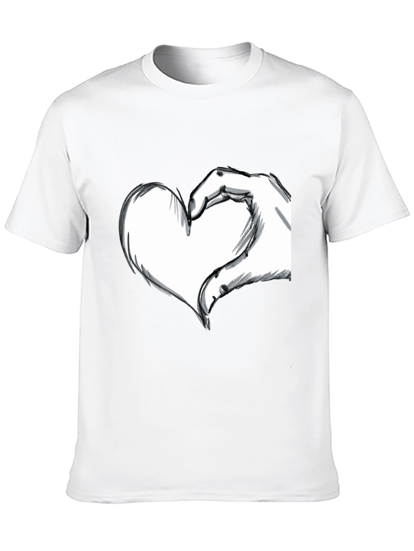 Hand Heart Graphic Black T-Shirt