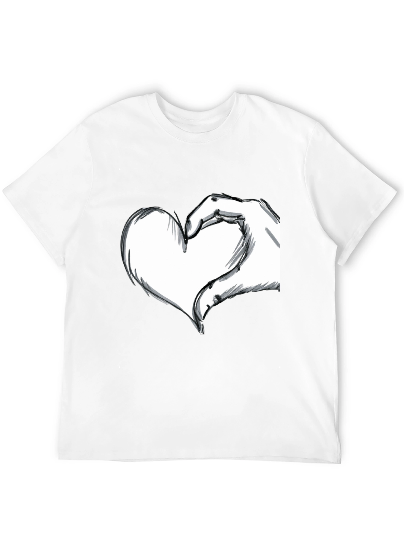 Hand Heart Graphic Black T-Shirt
