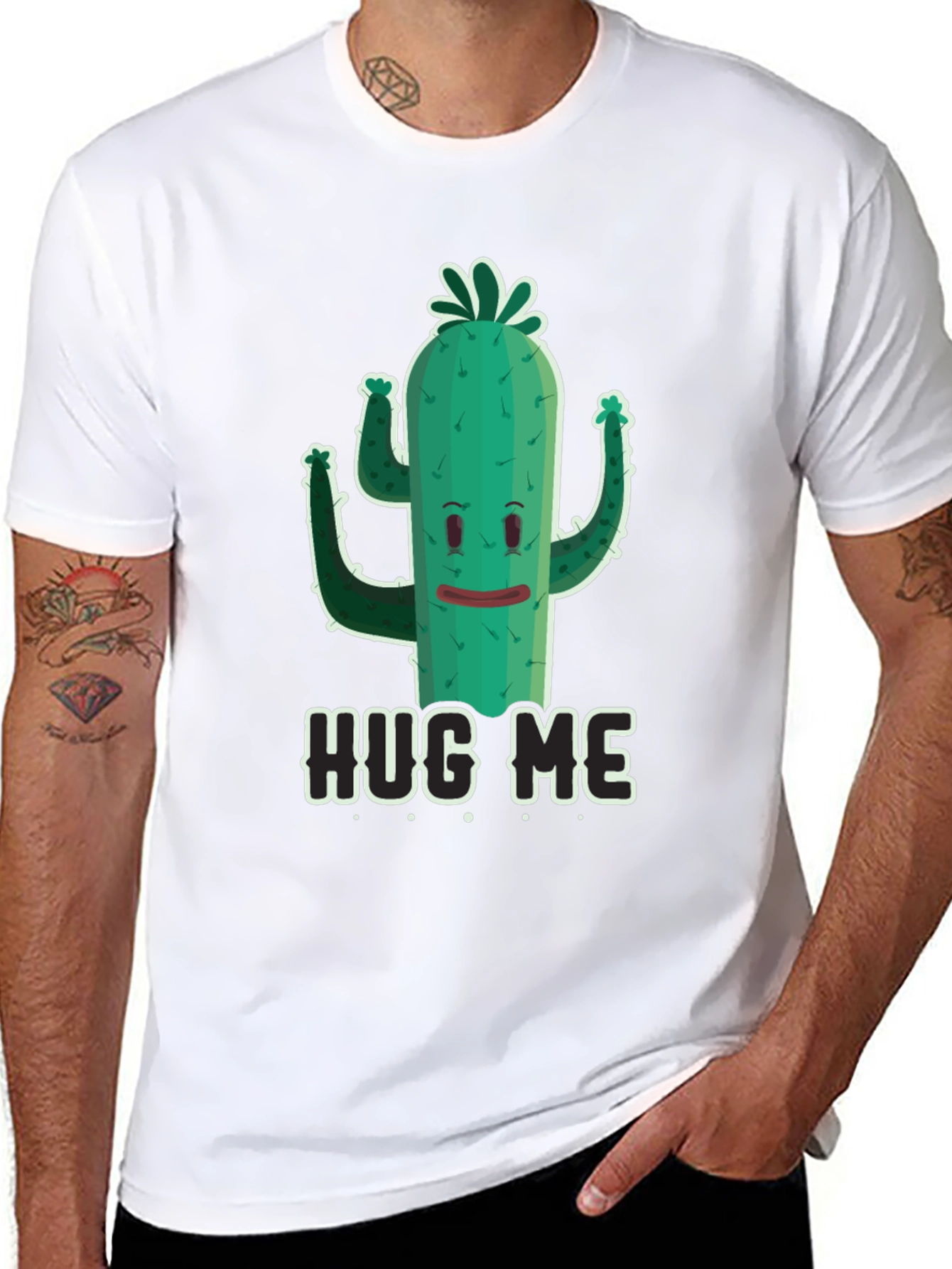 Hug Me Cactus Graphic Tee - Funny Unisex T-Shirt