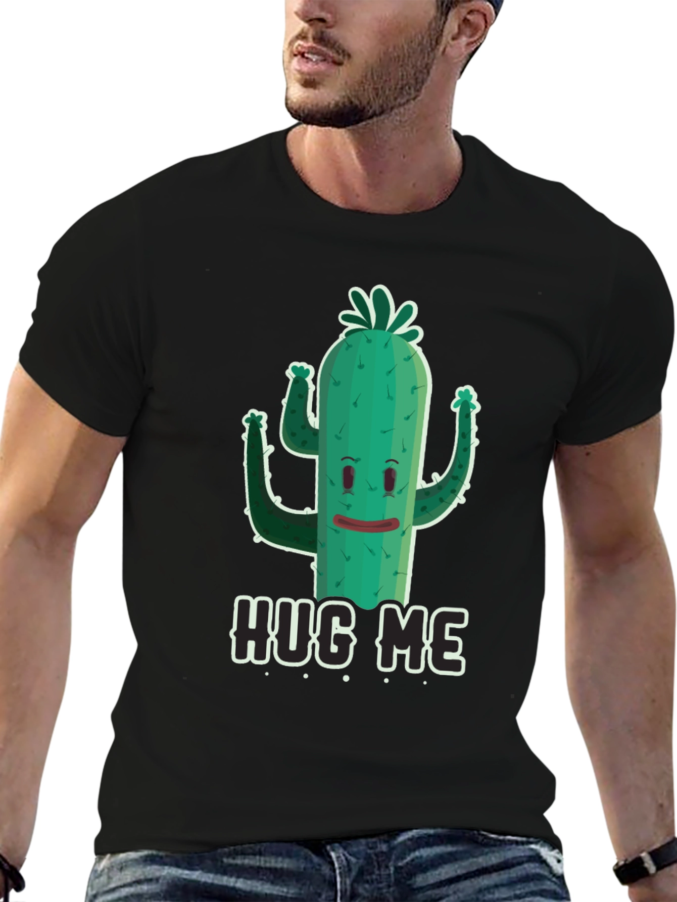 Hug Me Cactus Graphic Tee - Funny Unisex T-Shirt