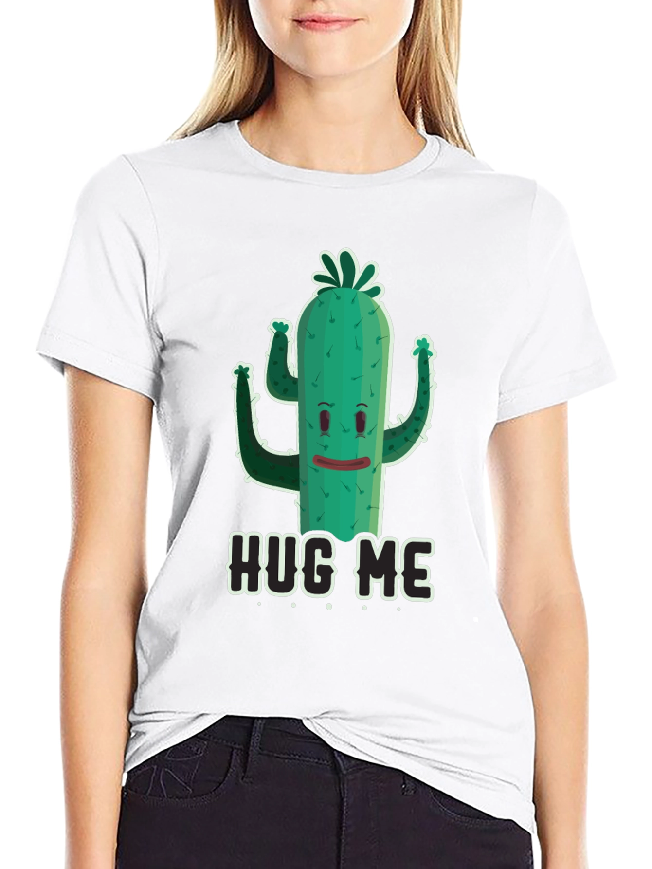 Hug Me Cactus Graphic Tee - Funny Unisex T-Shirt