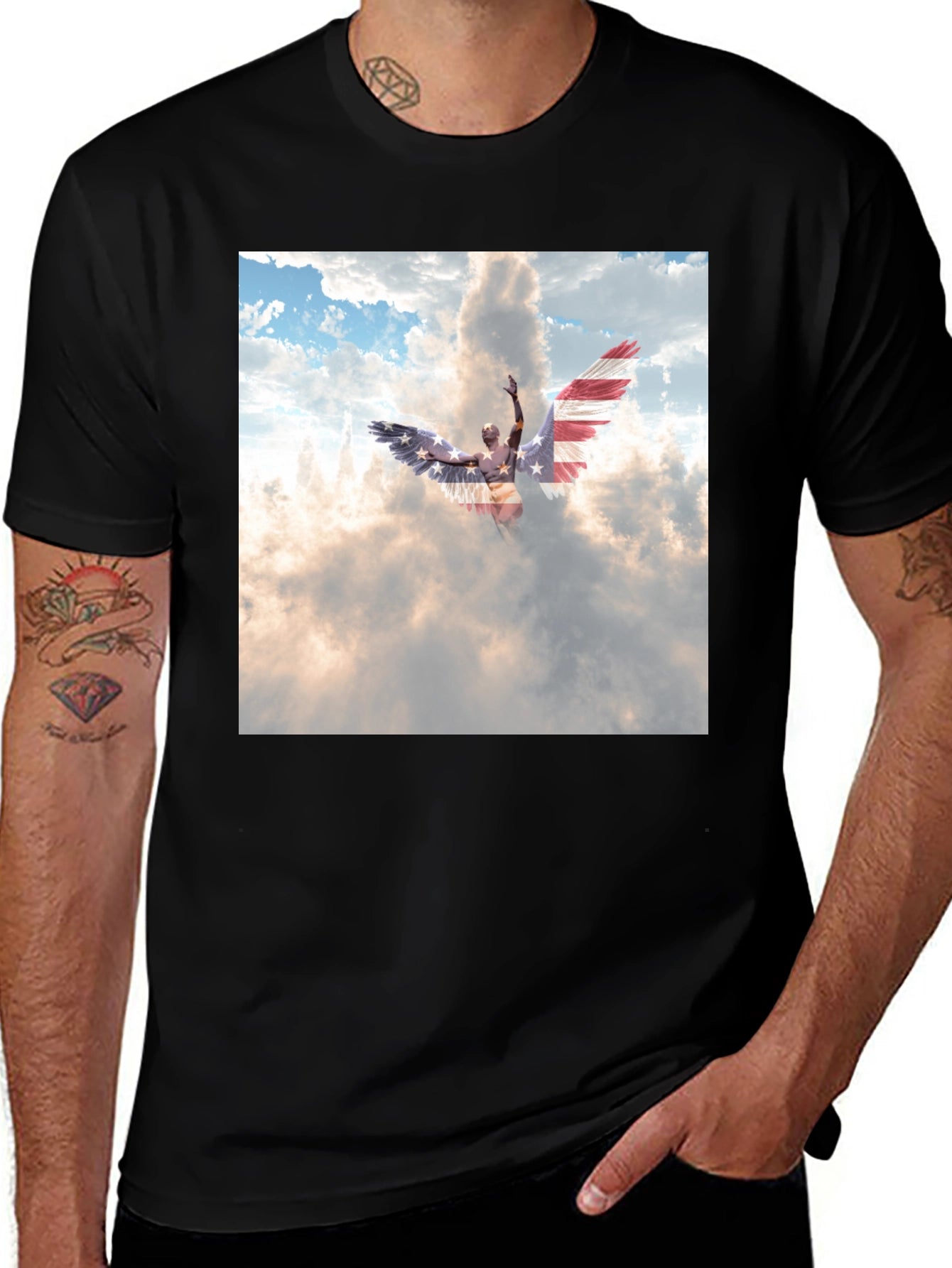 Angel Wings USA Flag T-Shirt