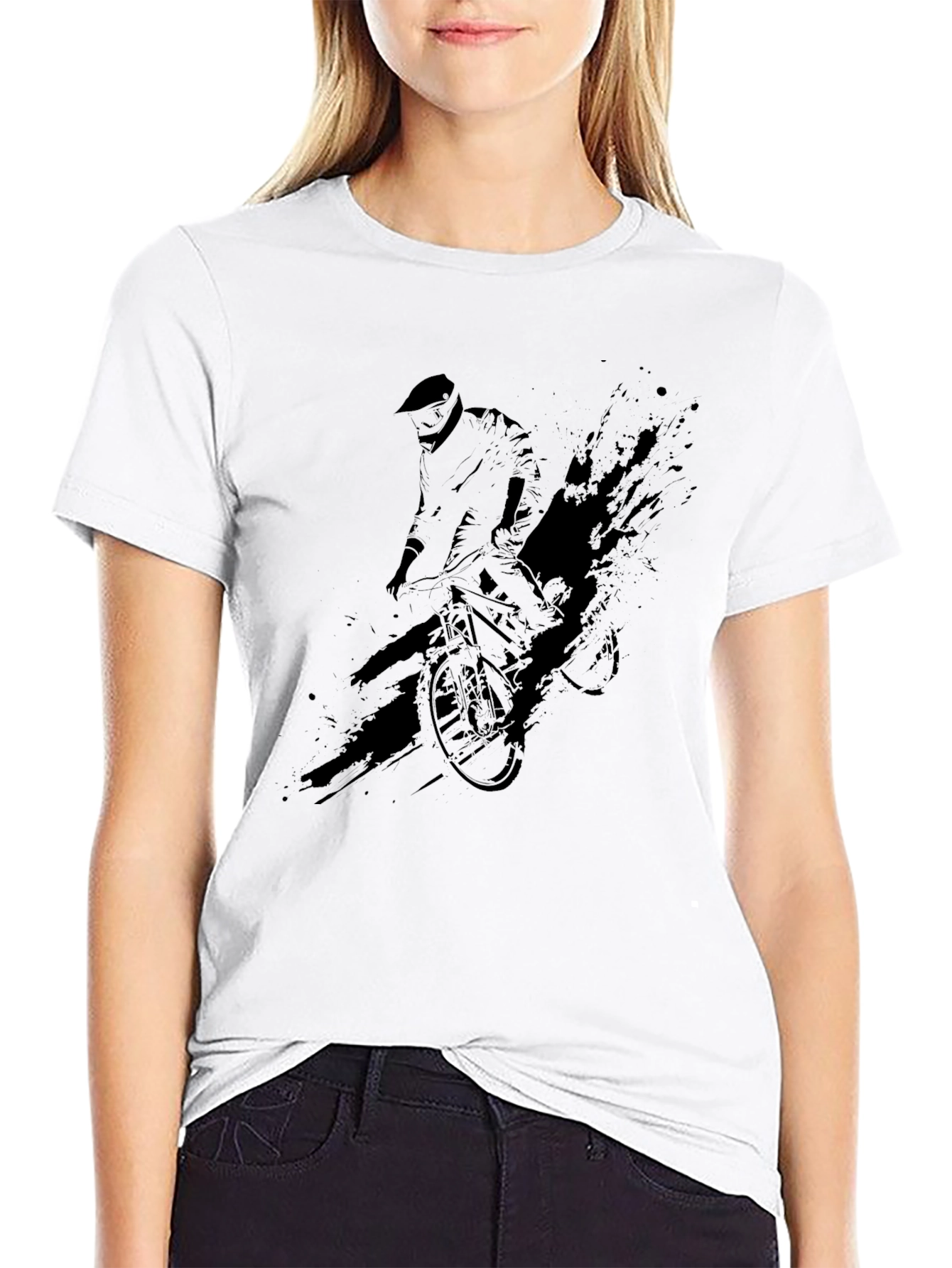 Mens Graphic T-Shirt: Mountain Biker Design