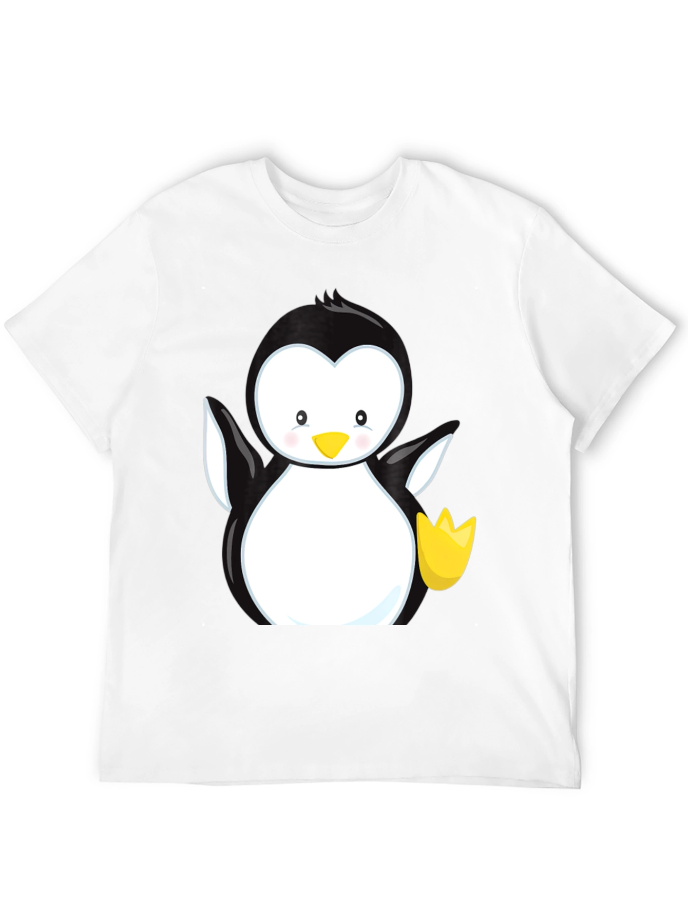 Cute Penguin Graphic Black T-Shirt