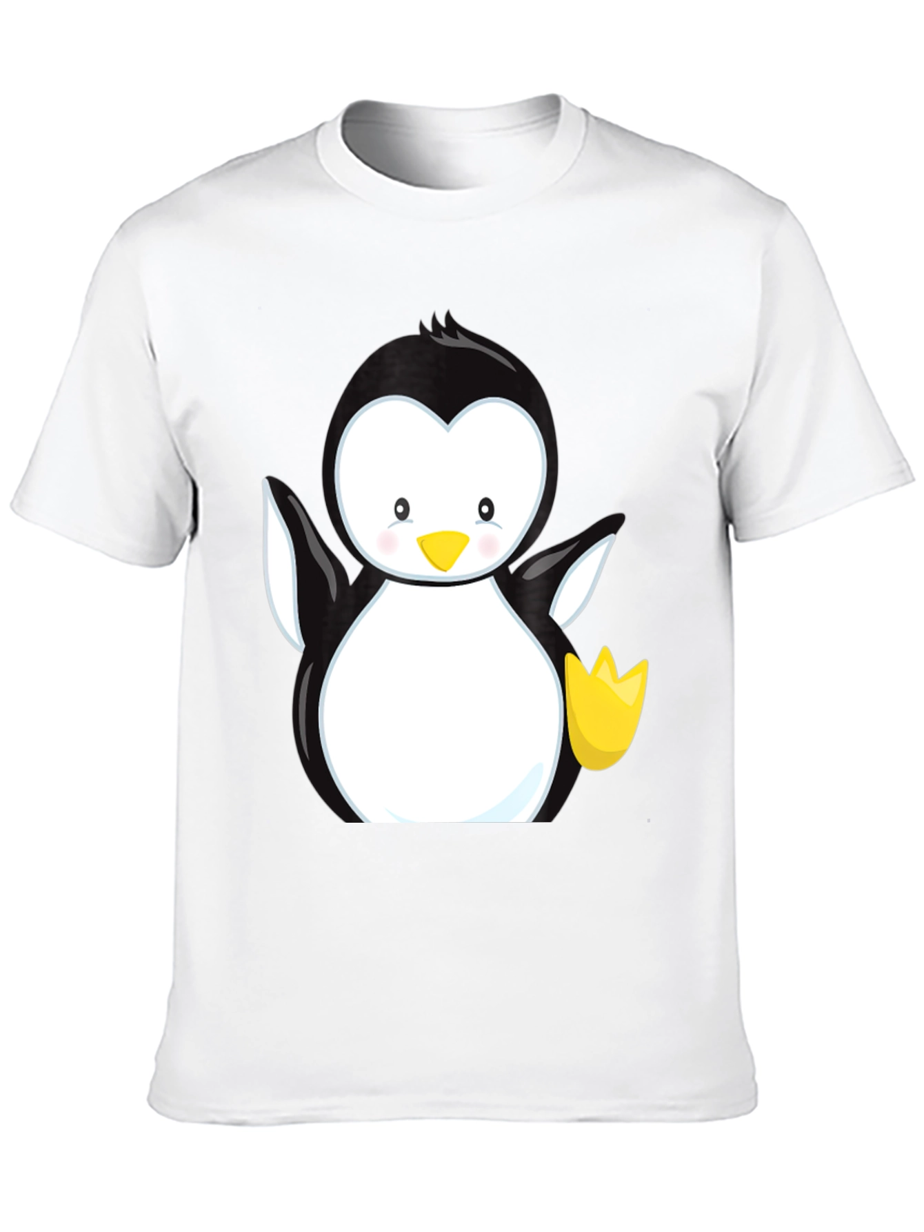 Cute Penguin Graphic Black T-Shirt