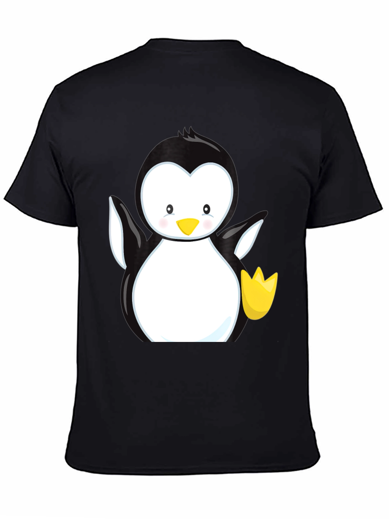 Cute Penguin Graphic Black T-Shirt