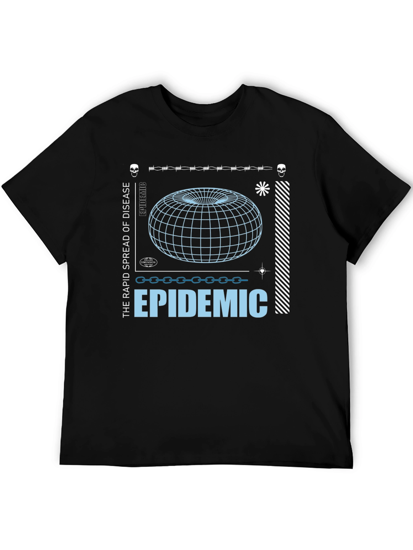 Epidemic Graphic Print Black T-Shirt