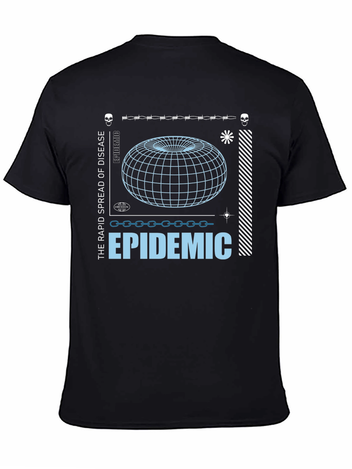 Epidemic Graphic Print Black T-Shirt