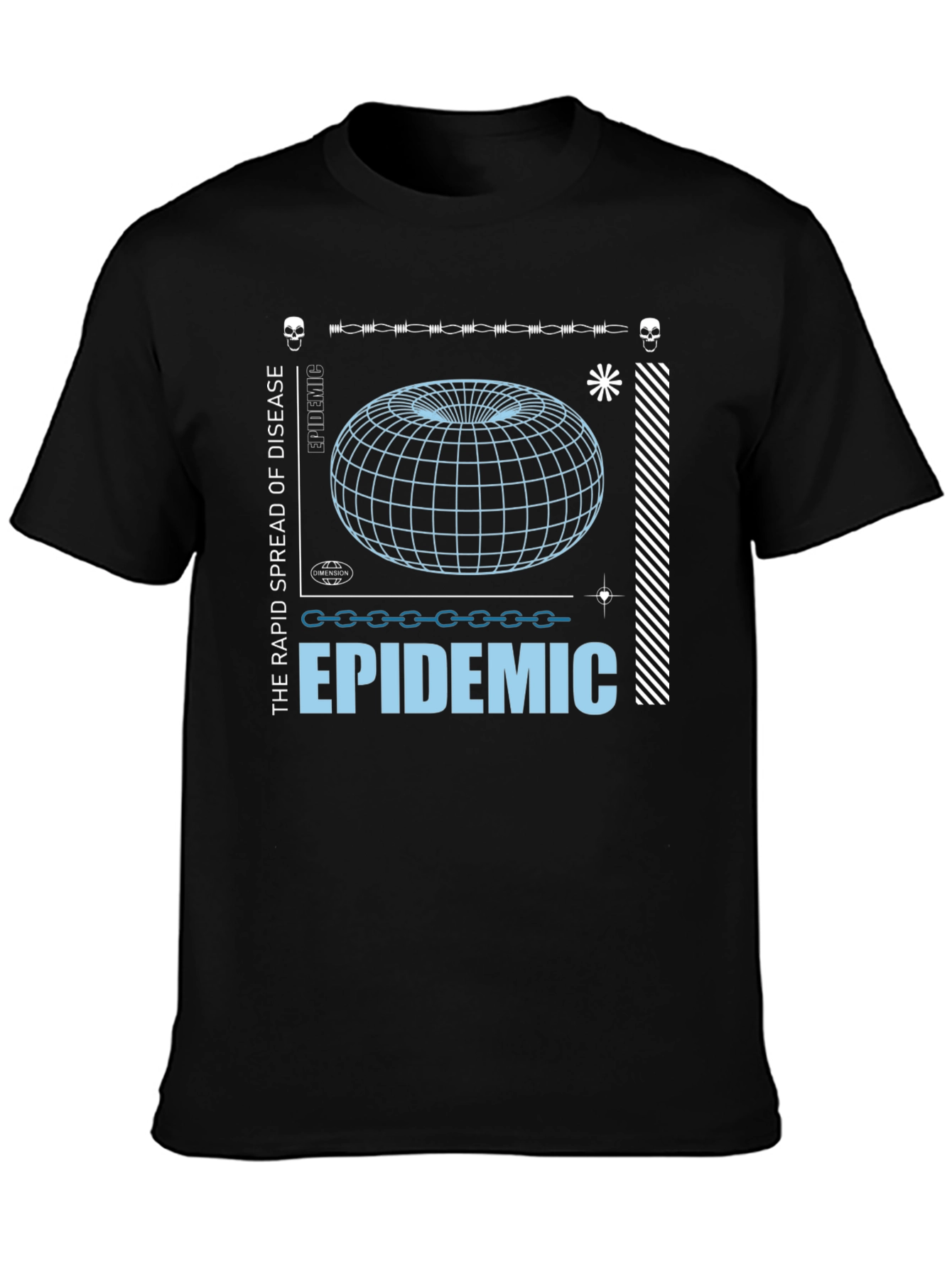 Epidemic Graphic Print Black T-Shirt