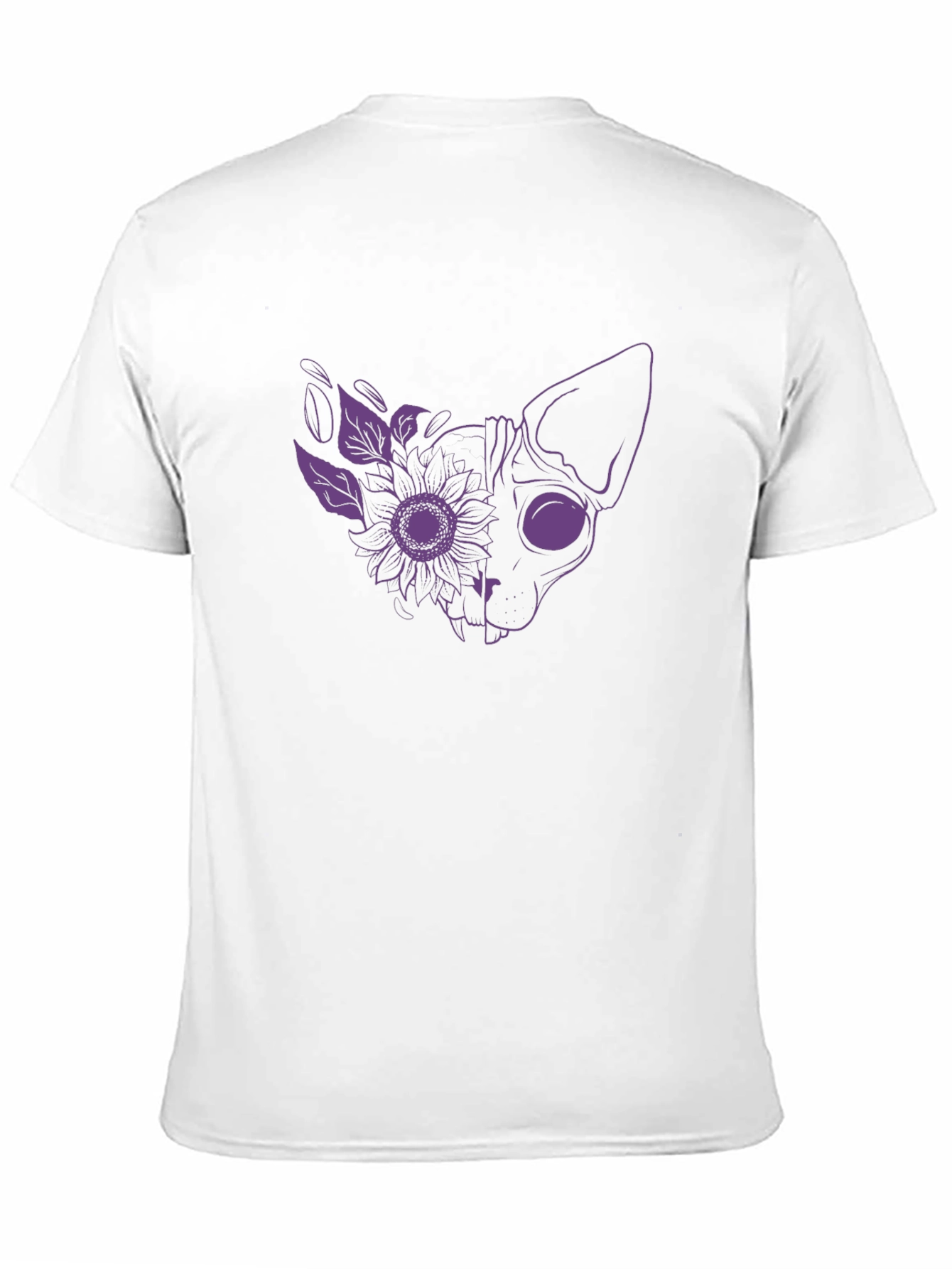 Floral Cat Graphic Tee - Unique Design