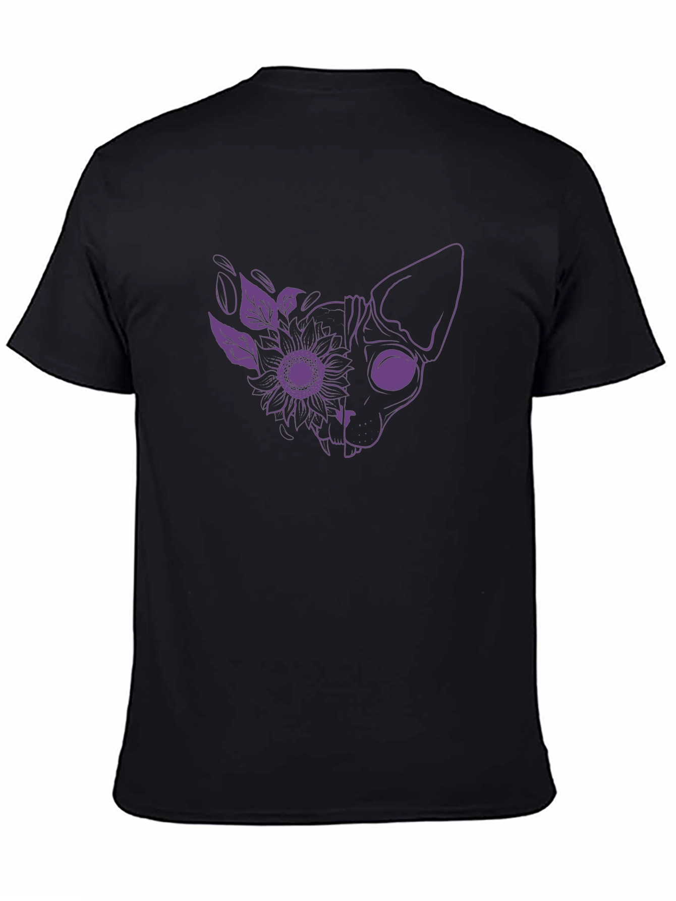 Floral Cat Graphic Tee - Unique Design