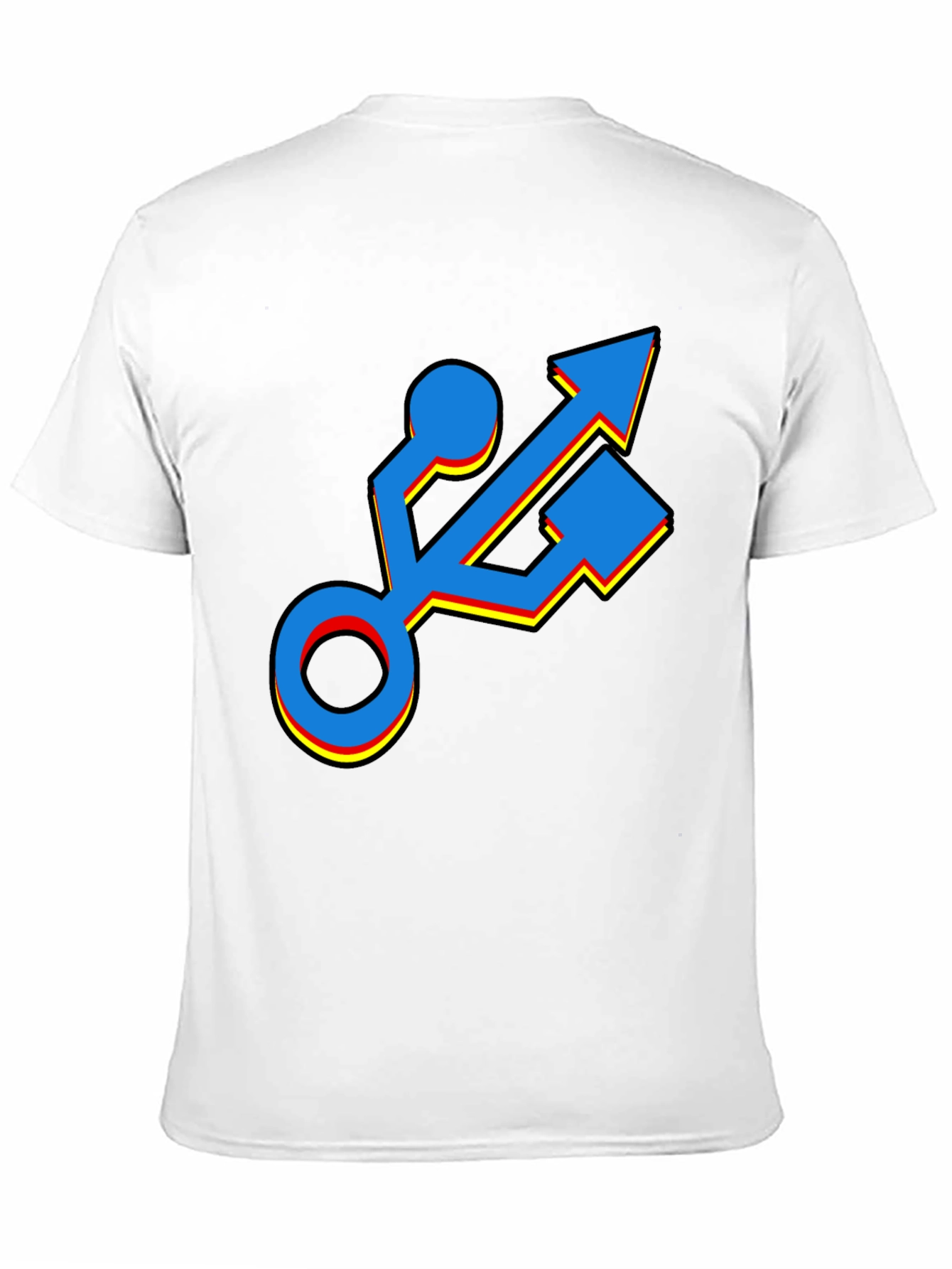 USB Port Graphic T-Shirt - Black Cotton Tee