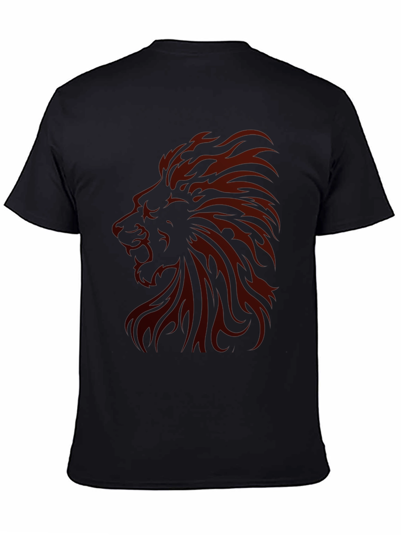 Lion Graphic Print Mens Black T-Shirt
