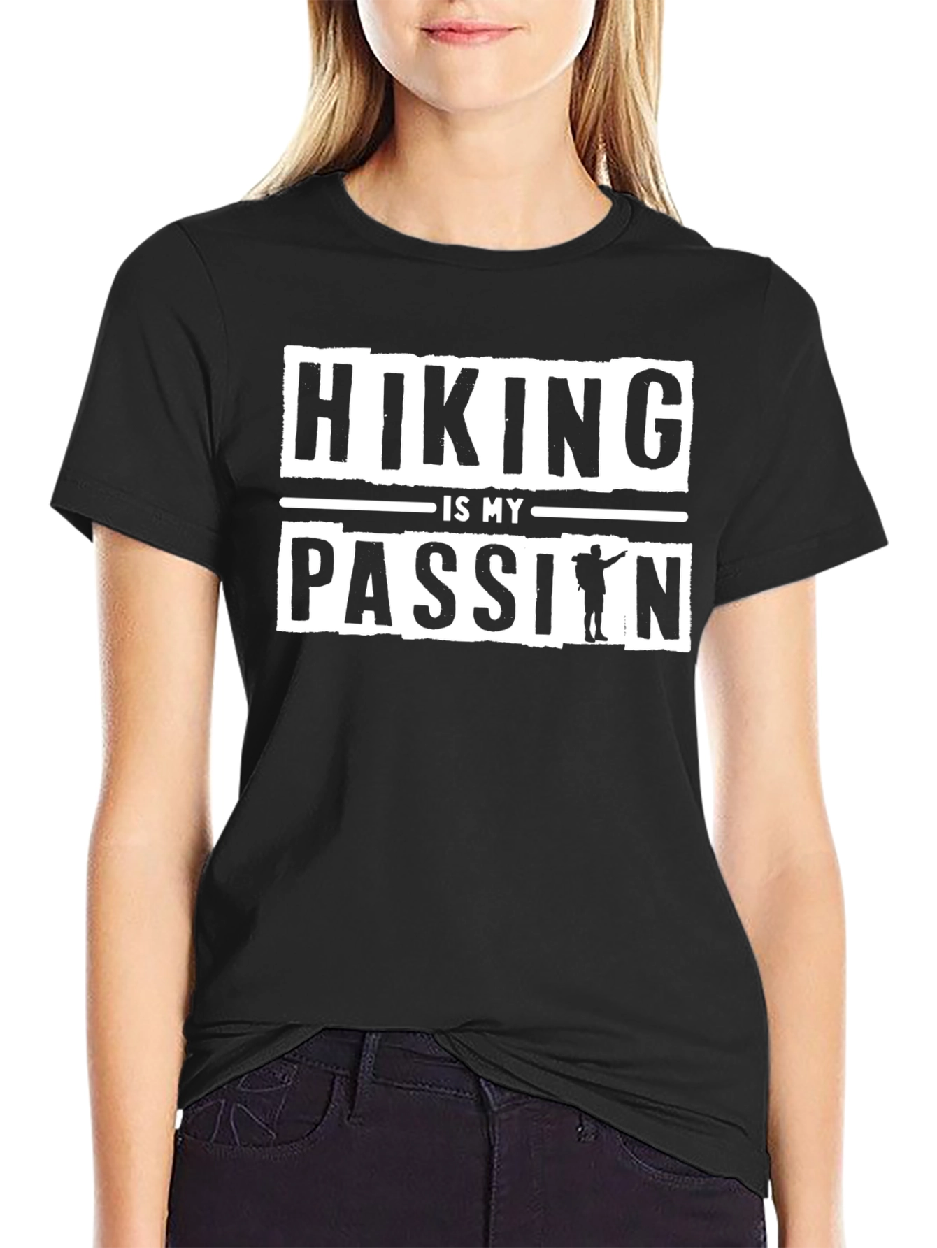 Hiking Is My Passion Graphic Tee - Black