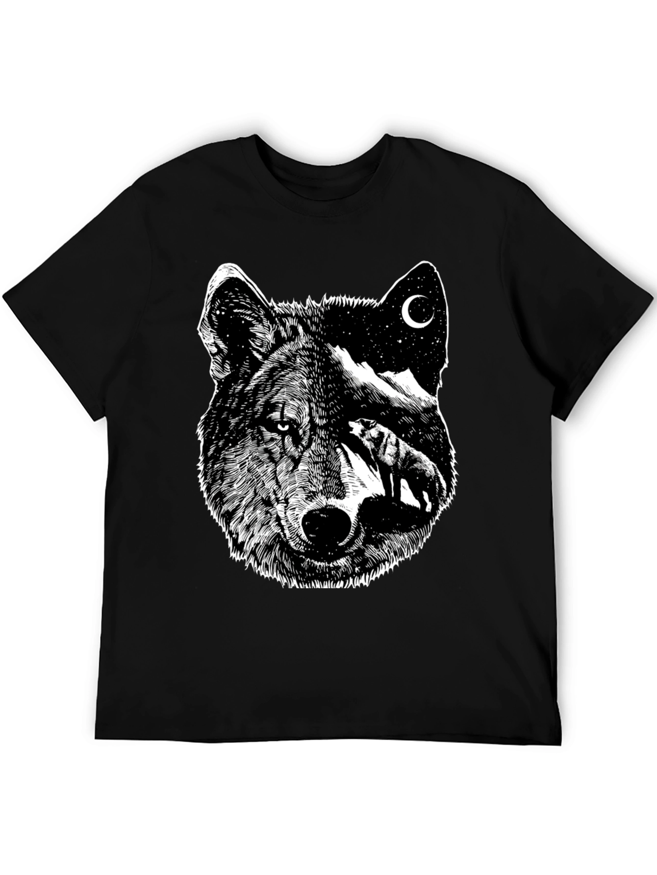 Wolf Moon Graphic Tee - Black