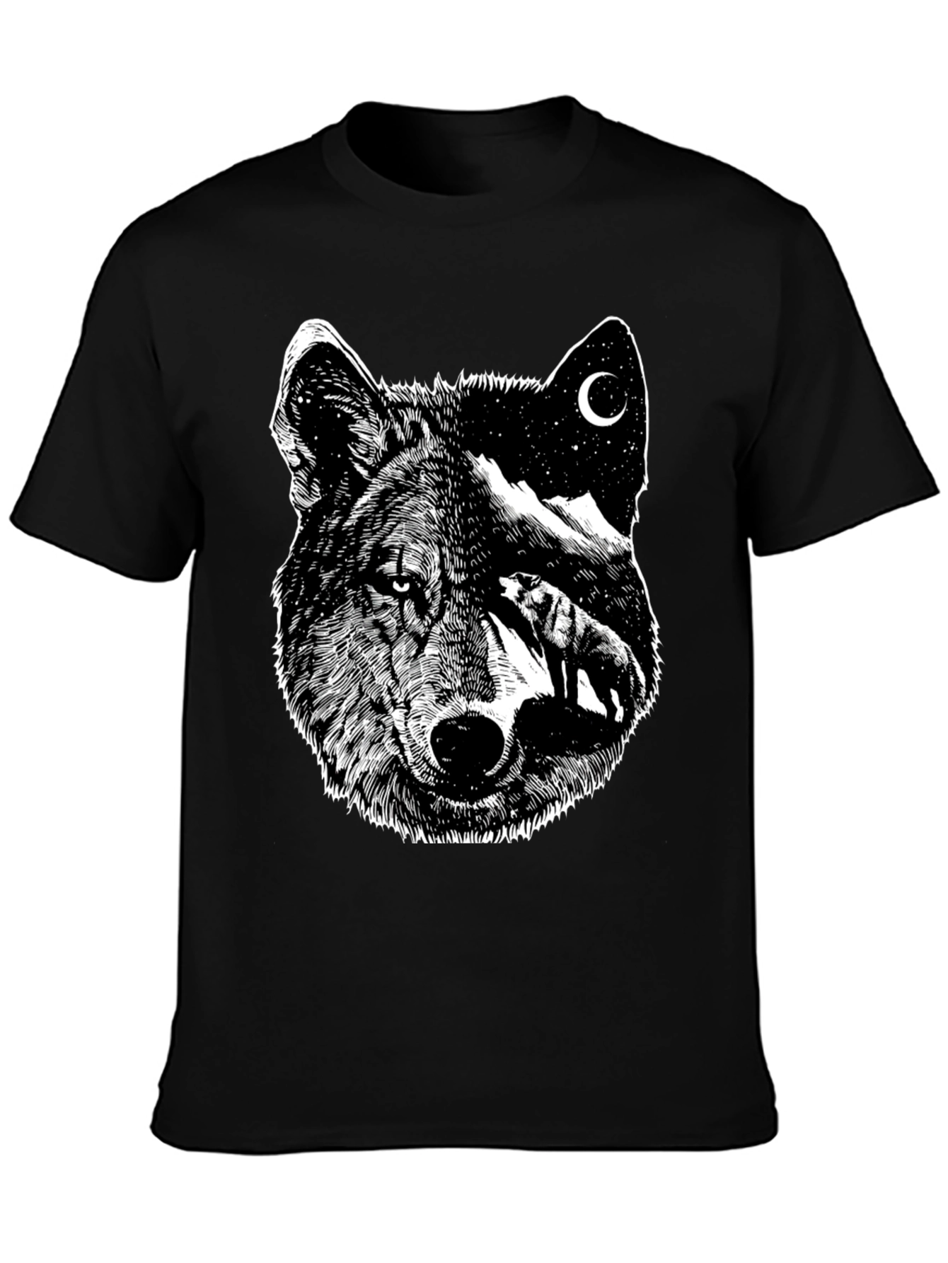 Wolf Moon Graphic Tee - Black