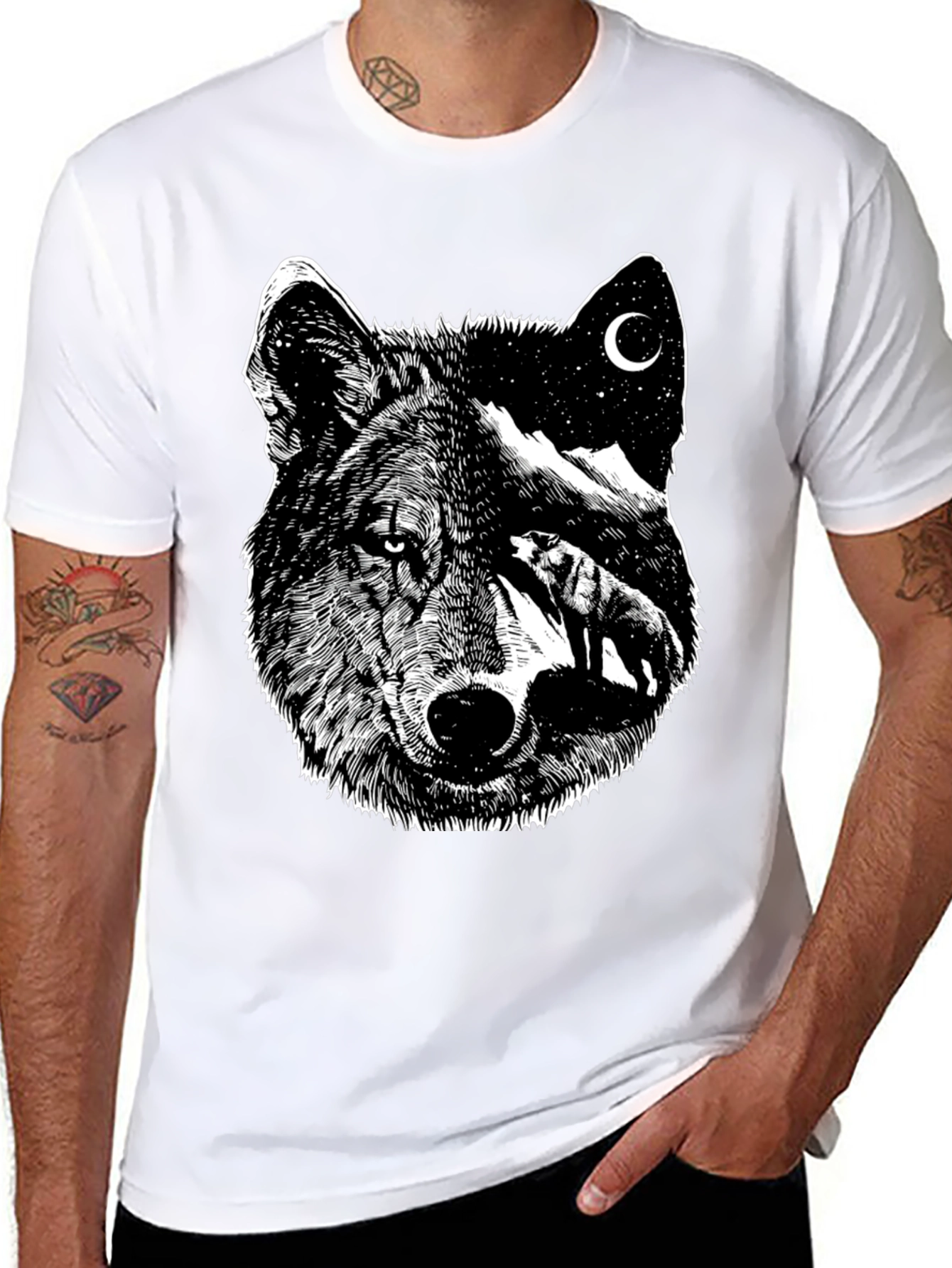 Wolf Moon Graphic Tee - Black